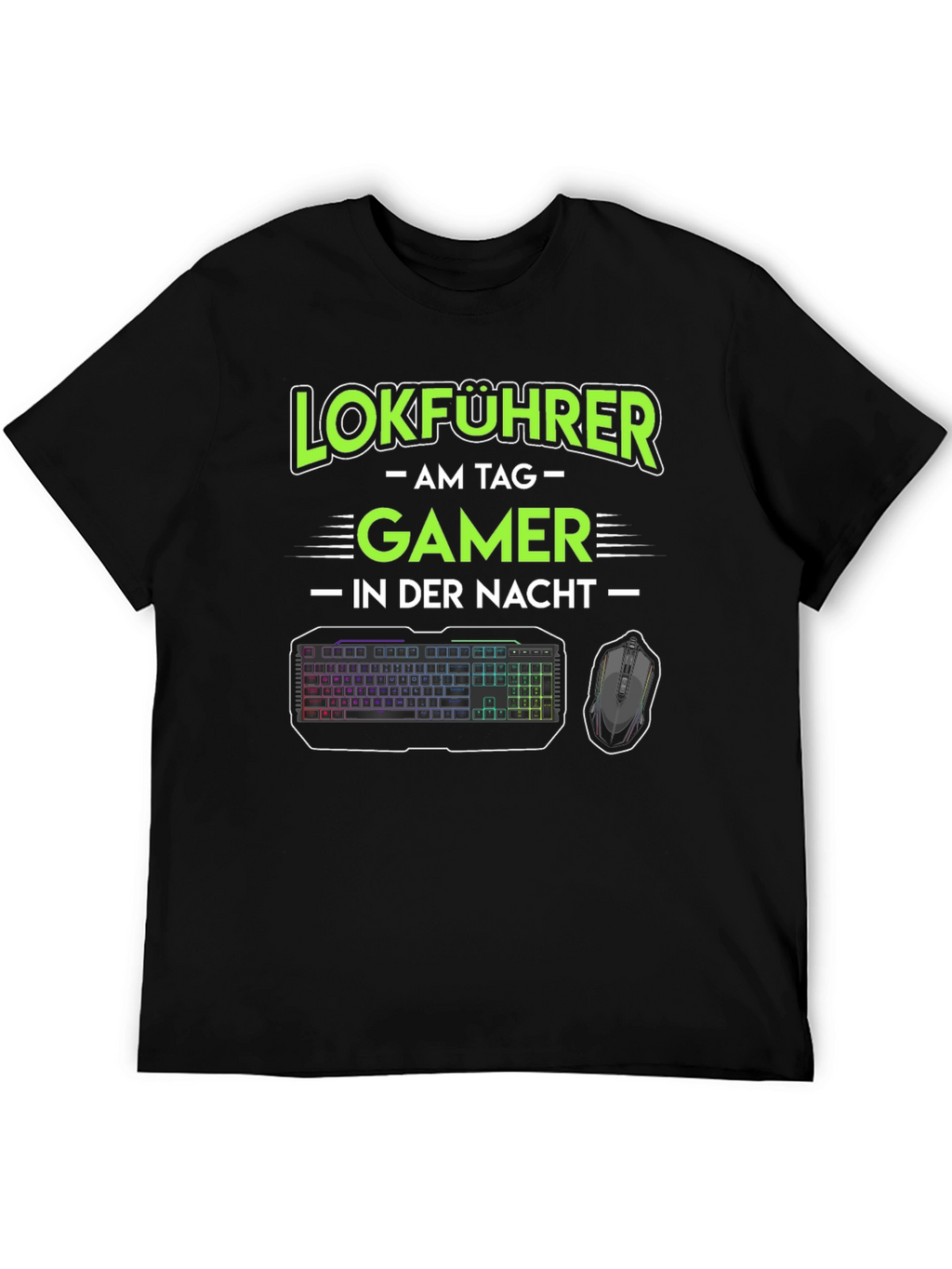 Camiseta Lokführer Gamer: Día Trabajo Noche Juego