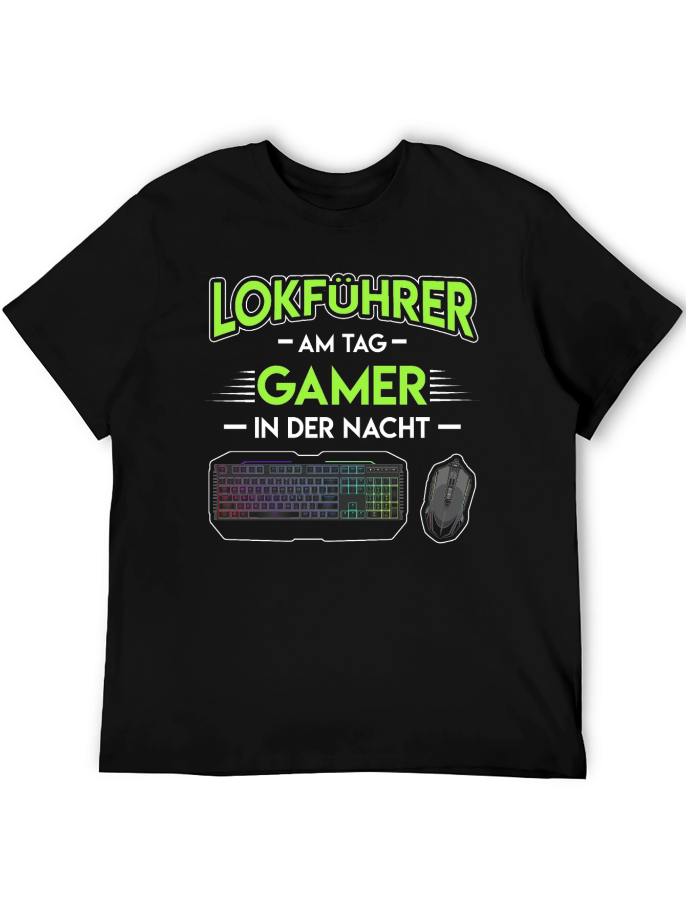 Camiseta Lokführer Gamer: Día Trabajo Noche Juego