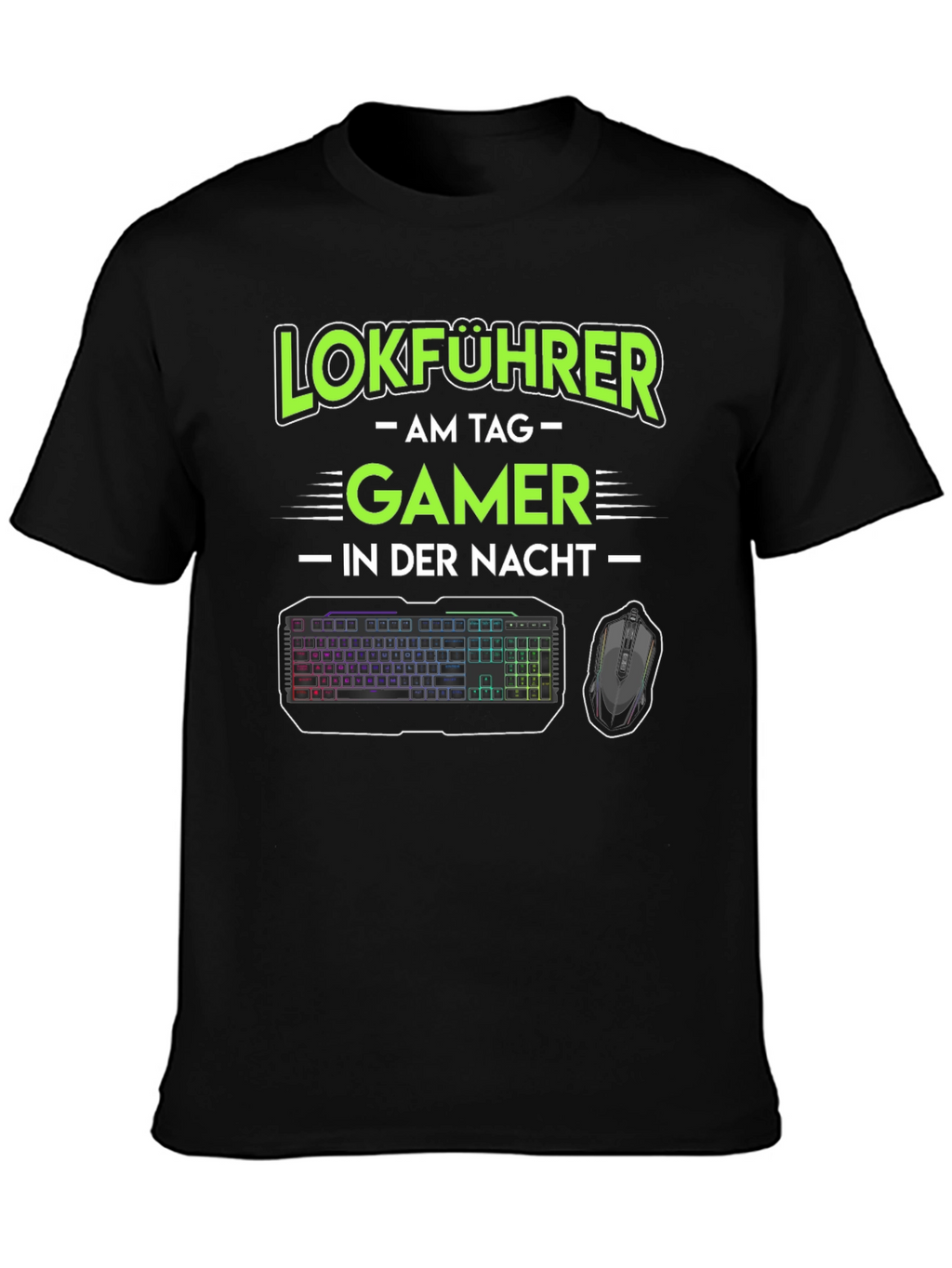Camiseta Lokführer Gamer: Día Trabajo Noche Juego