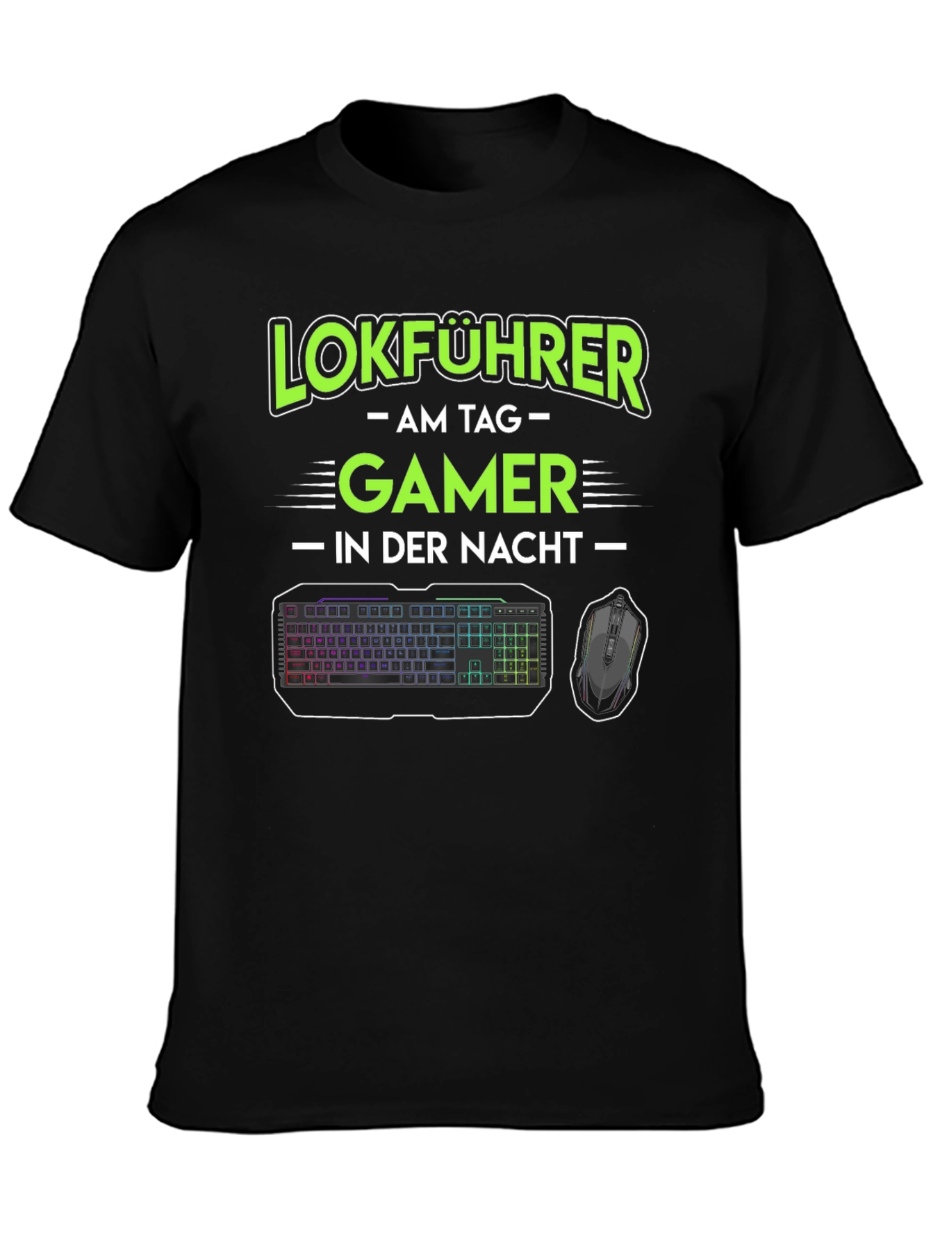 Camiseta Lokführer Gamer: Día Trabajo Noche Juego