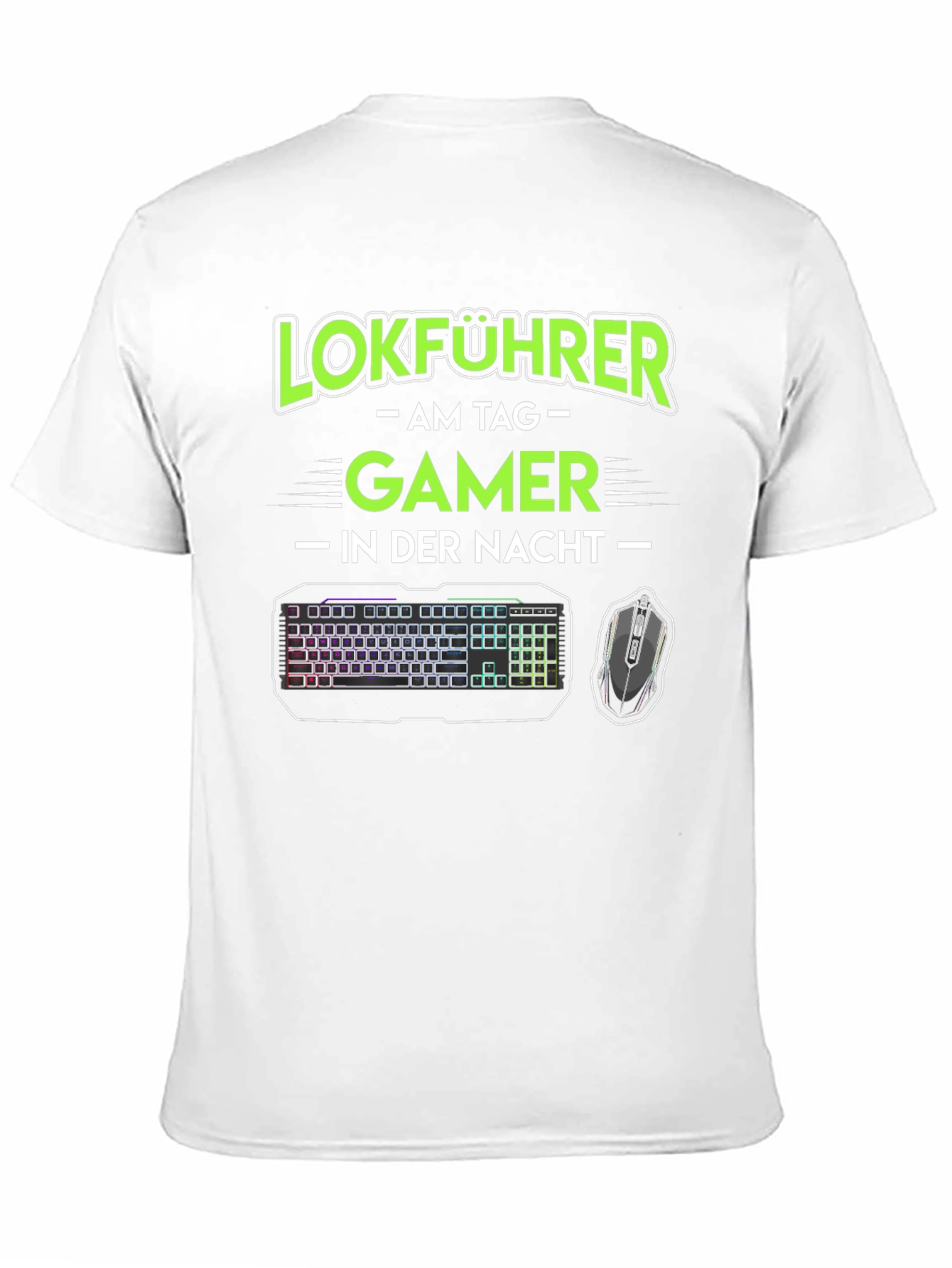 Camiseta Lokführer Gamer: Día Trabajo Noche Juego