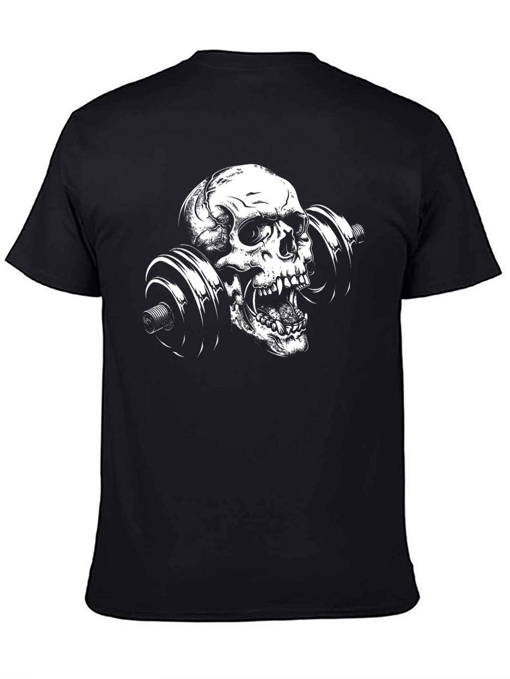 Camiseta Negra con Calavera Halterofilia