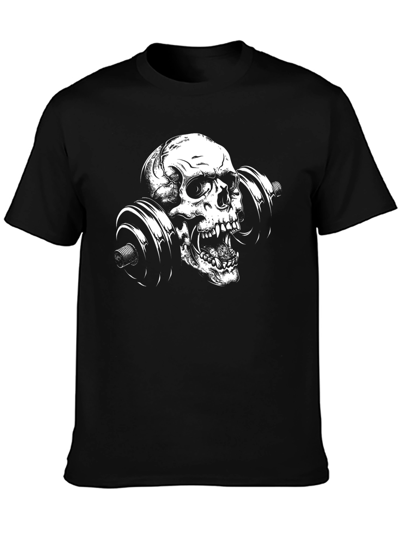 Camiseta Negra con Calavera Halterofilia