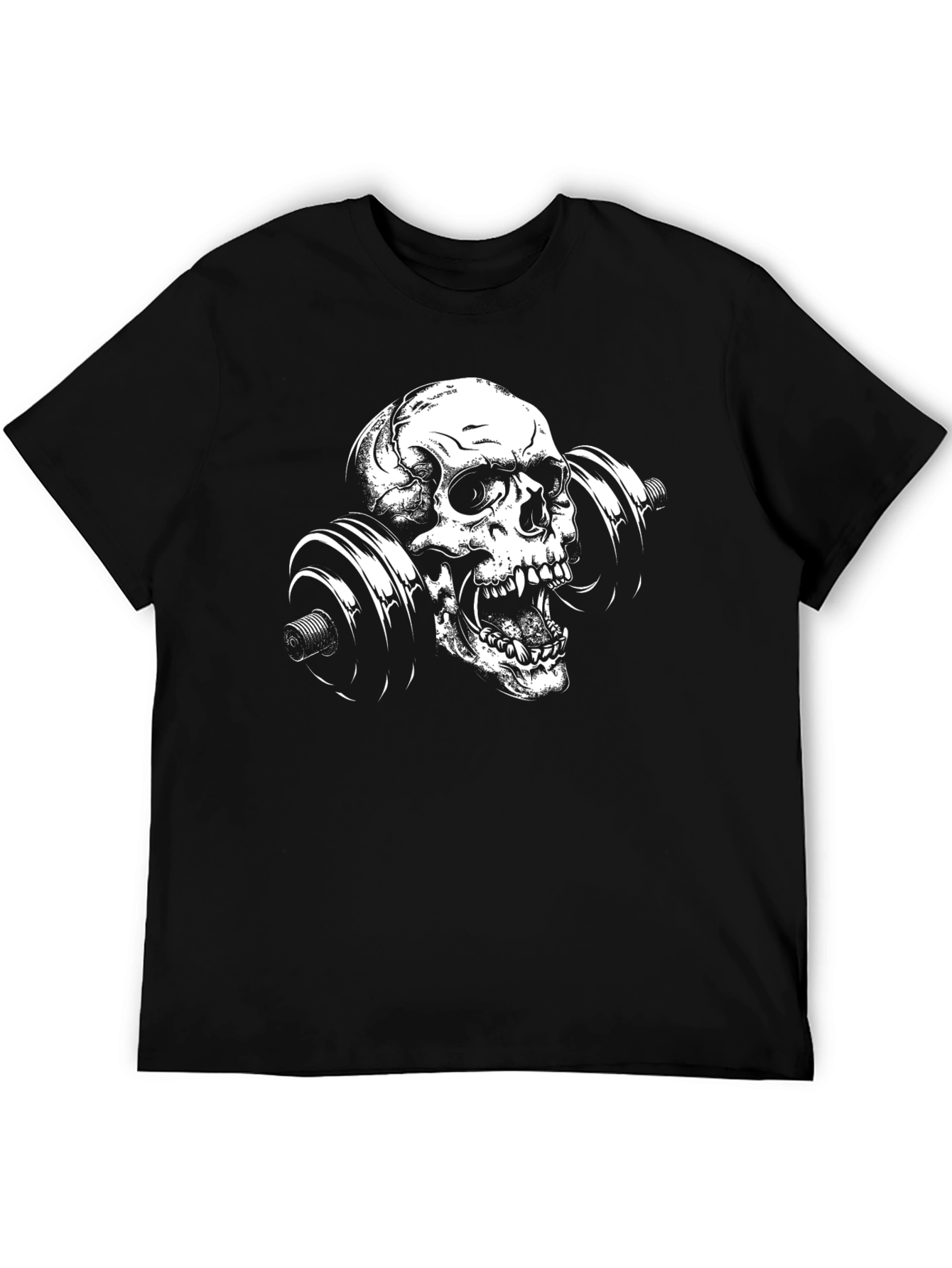 Camiseta Negra con Calavera Halterofilia
