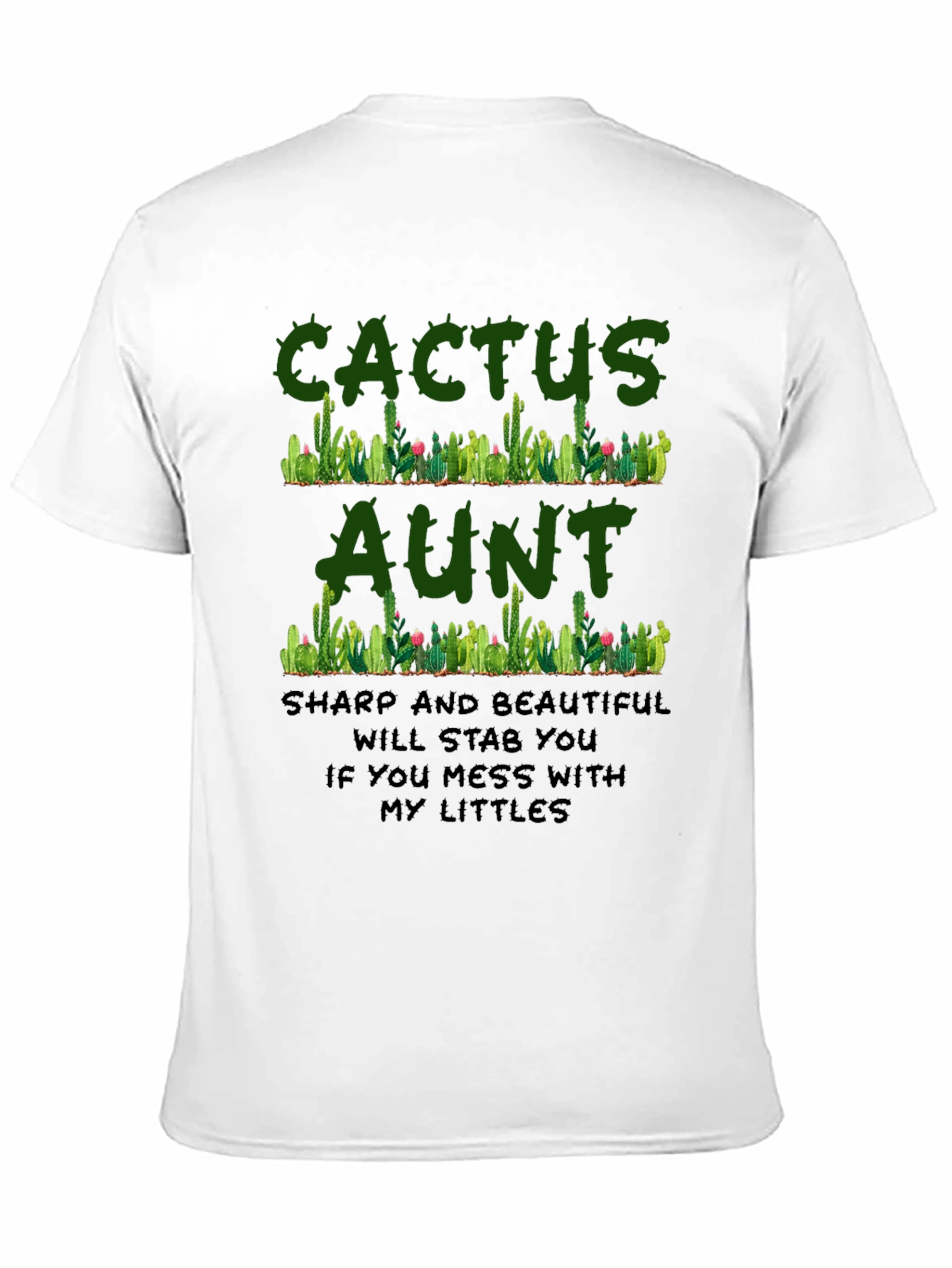 Camiseta Negra Cactus Aunt Divertida