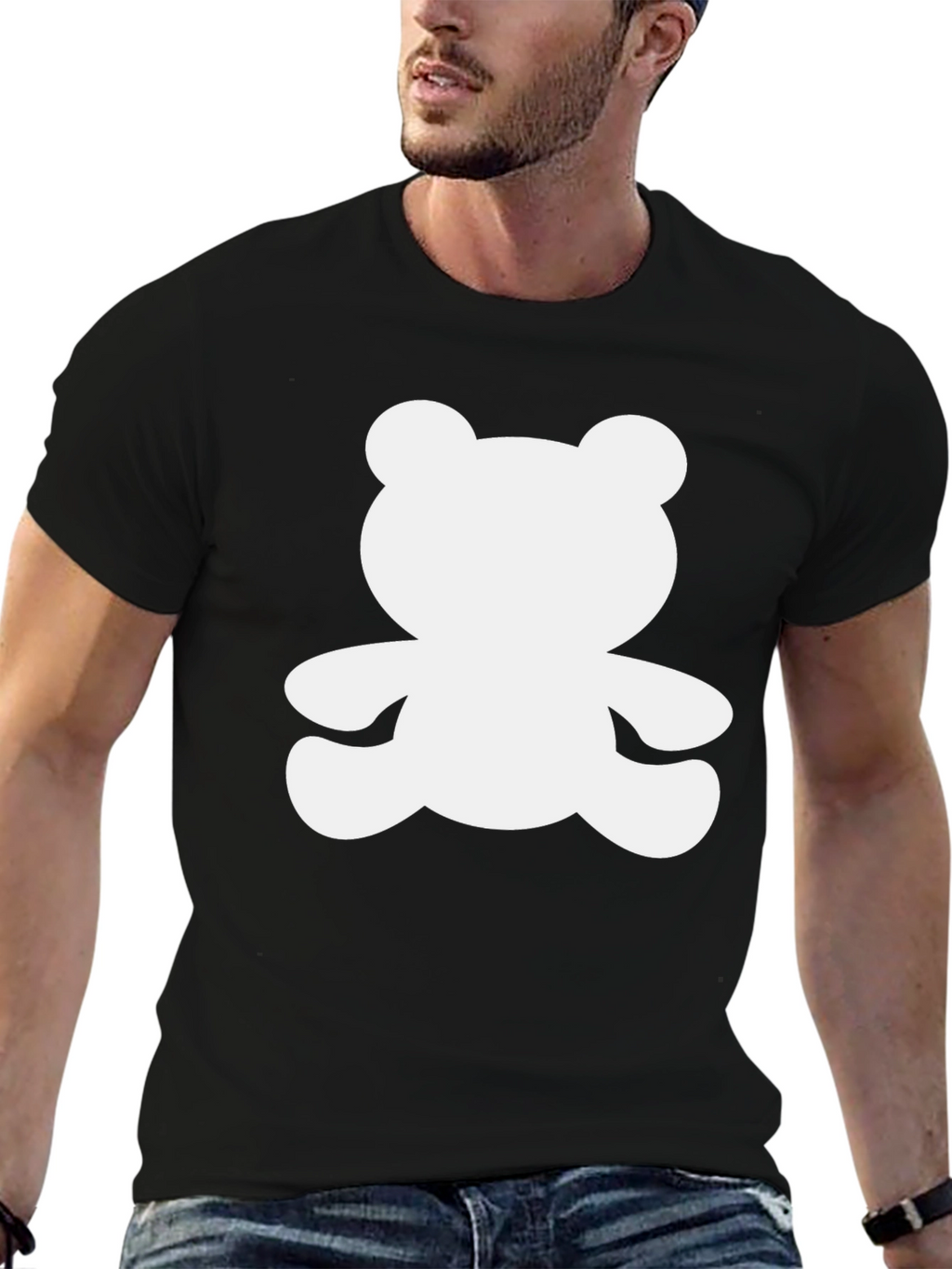 Camiseta Negra con Diseño de Oso