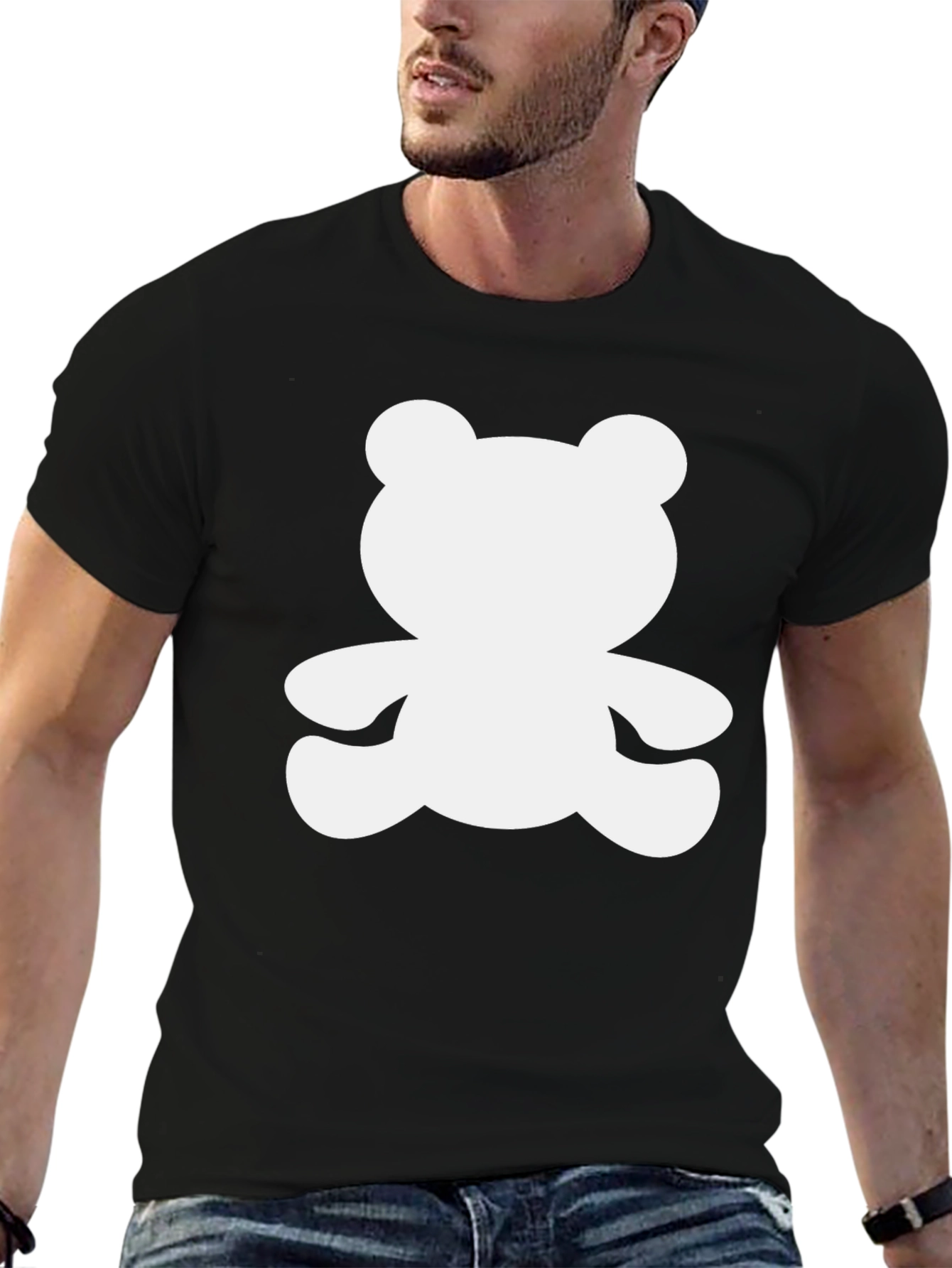 Camiseta Negra con Diseño de Oso