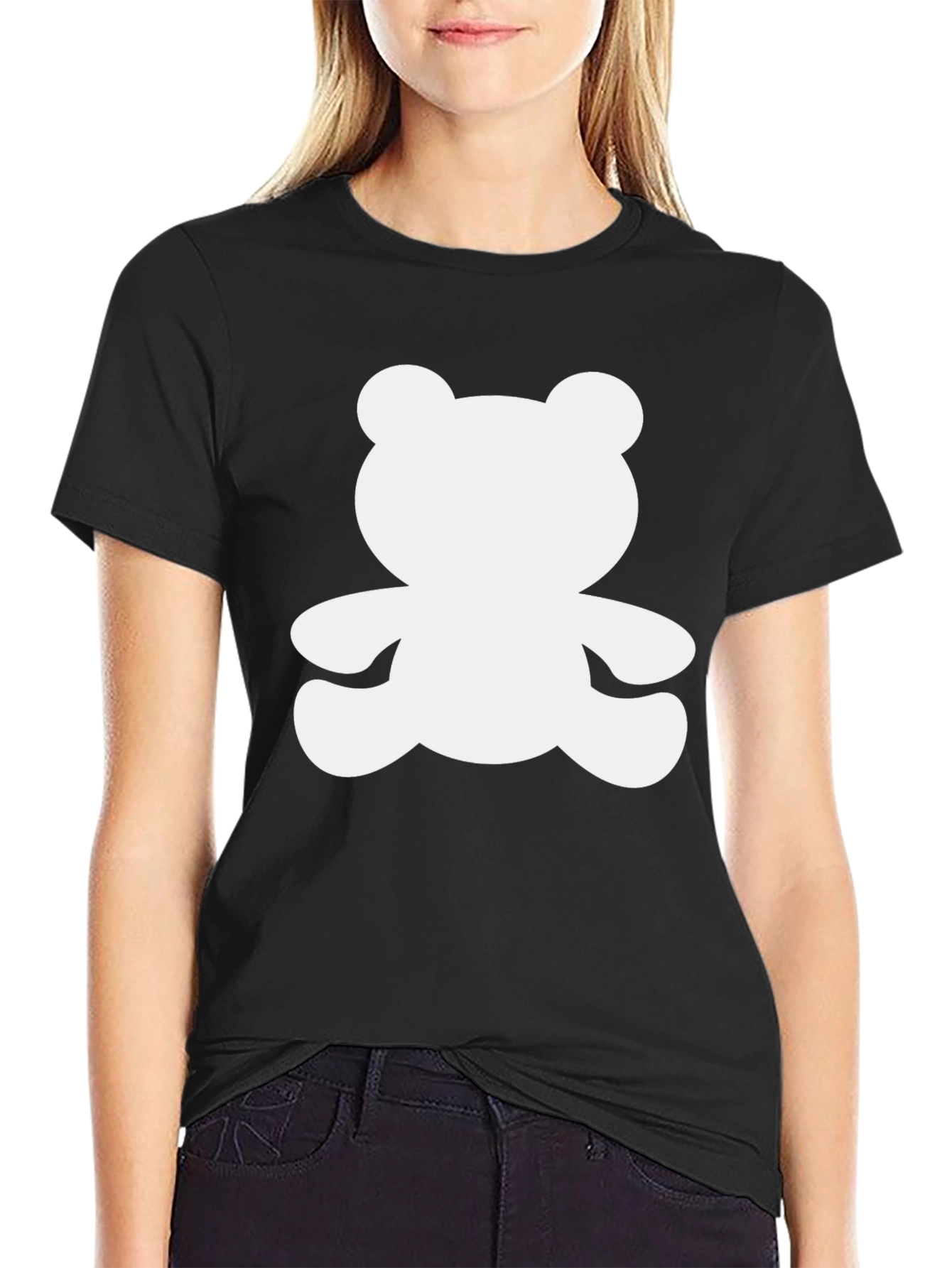 Camiseta Negra con Diseño de Oso