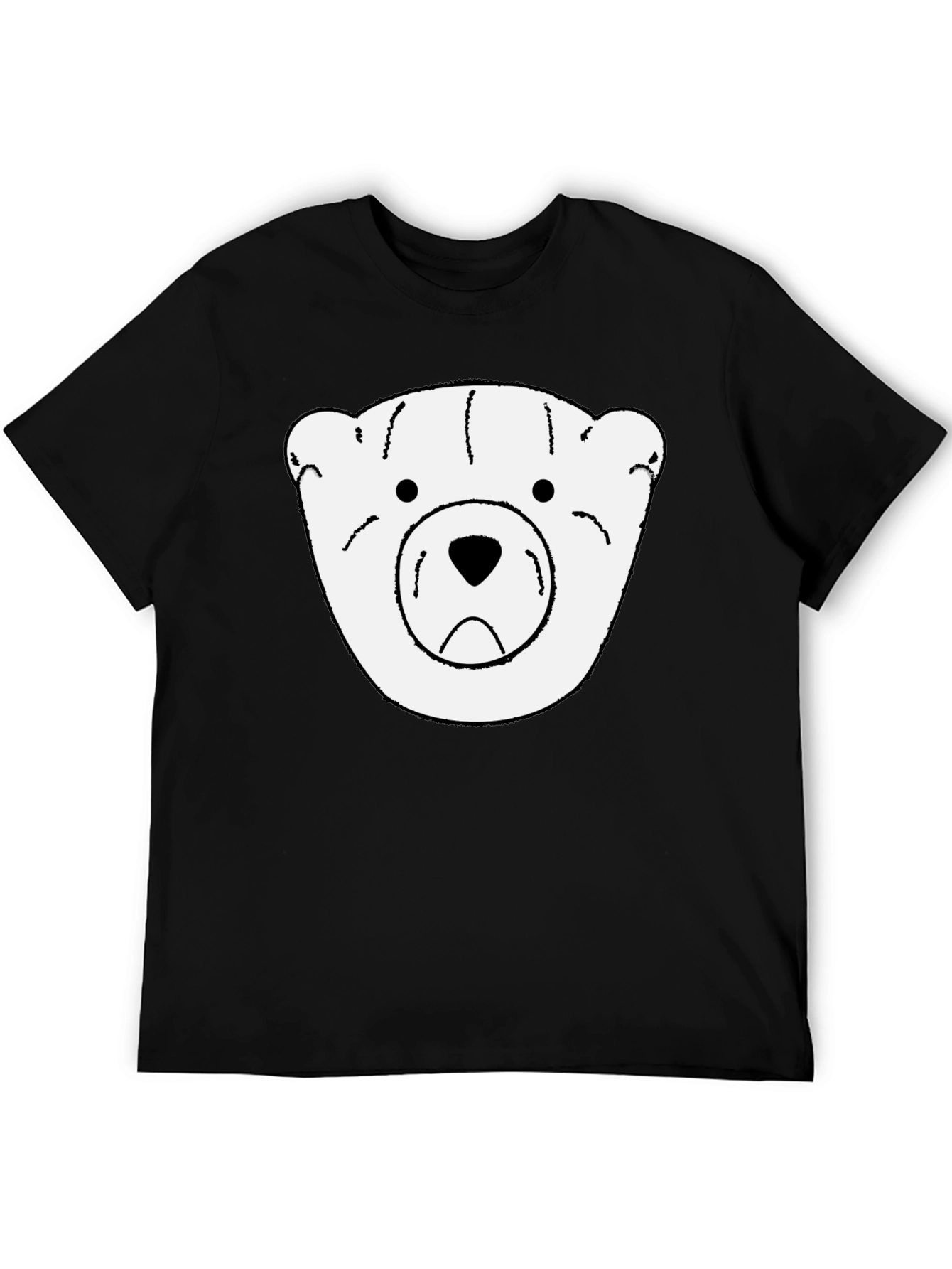Camiseta Negra con Diseño de Oso Polar para Hombre