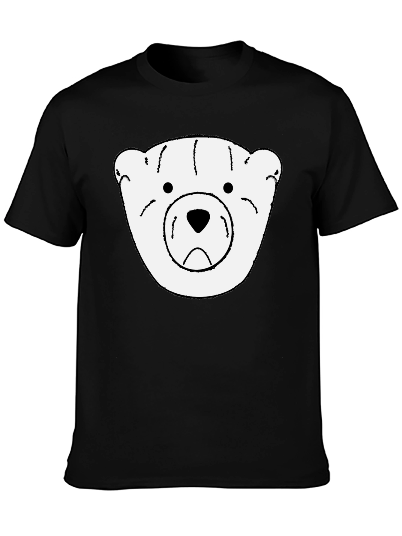 Camiseta Negra con Diseño de Oso Polar para Hombre