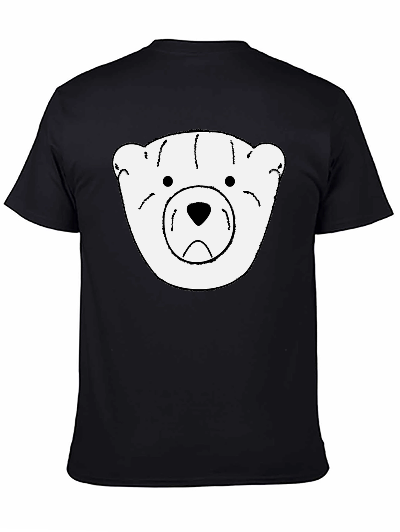 Camiseta Negra con Diseño de Oso Polar para Hombre