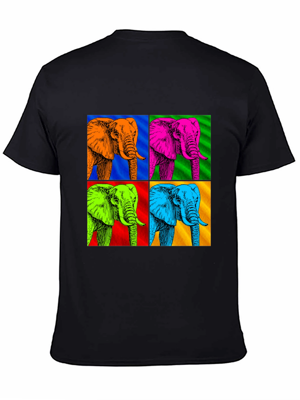 Camiseta Hombre Diseño Elefantes Pop Art
