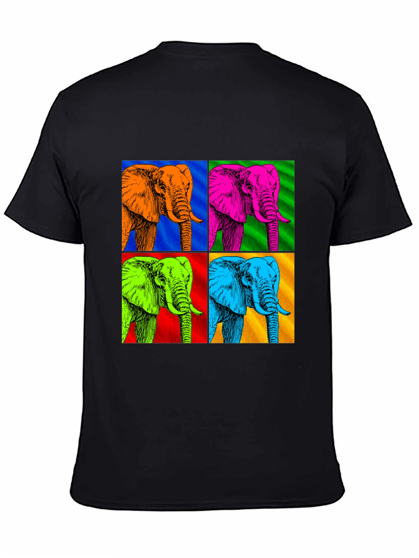 Camiseta Hombre Diseño Elefantes Pop Art