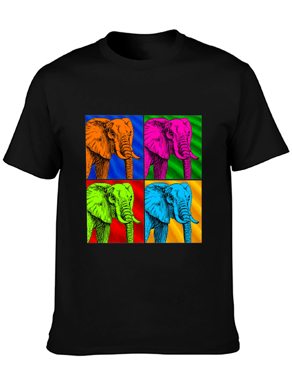 Camiseta Hombre Diseño Elefantes Pop Art