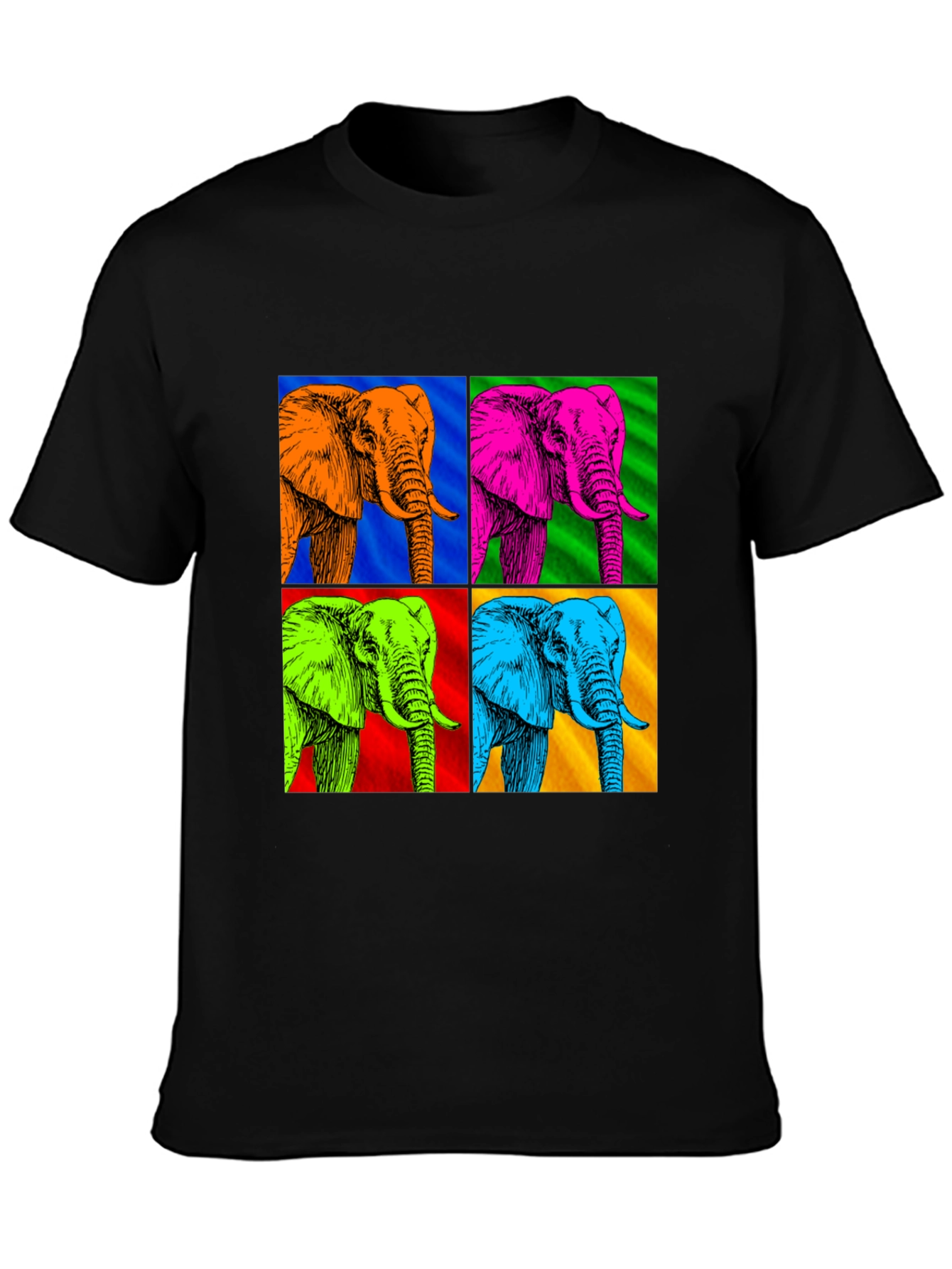 Camiseta Hombre Diseño Elefantes Pop Art