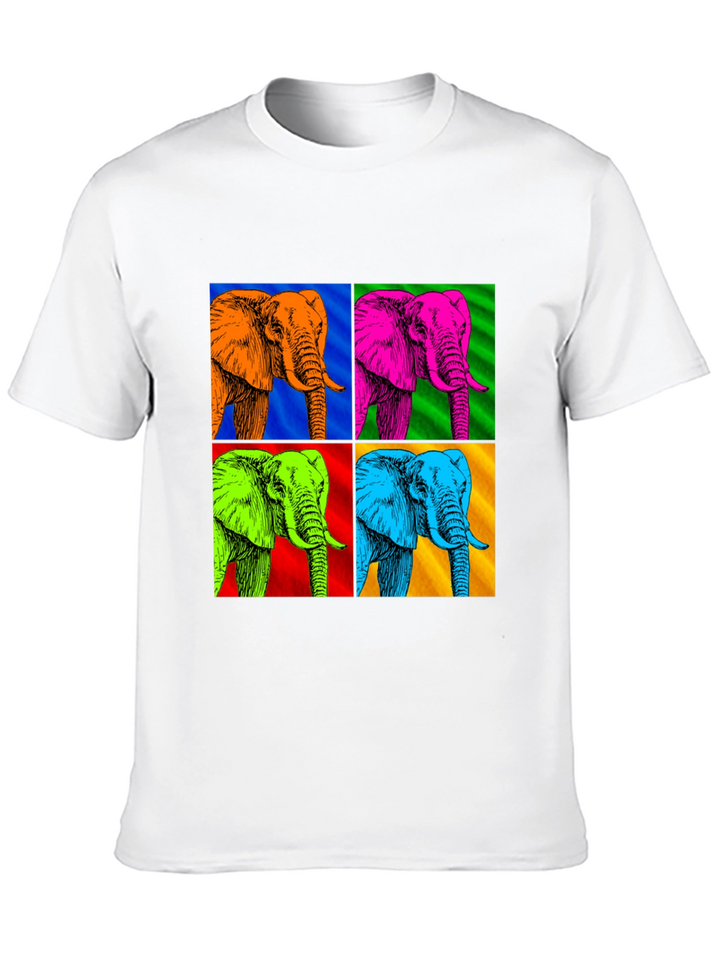 Camiseta Hombre Diseño Elefantes Pop Art
