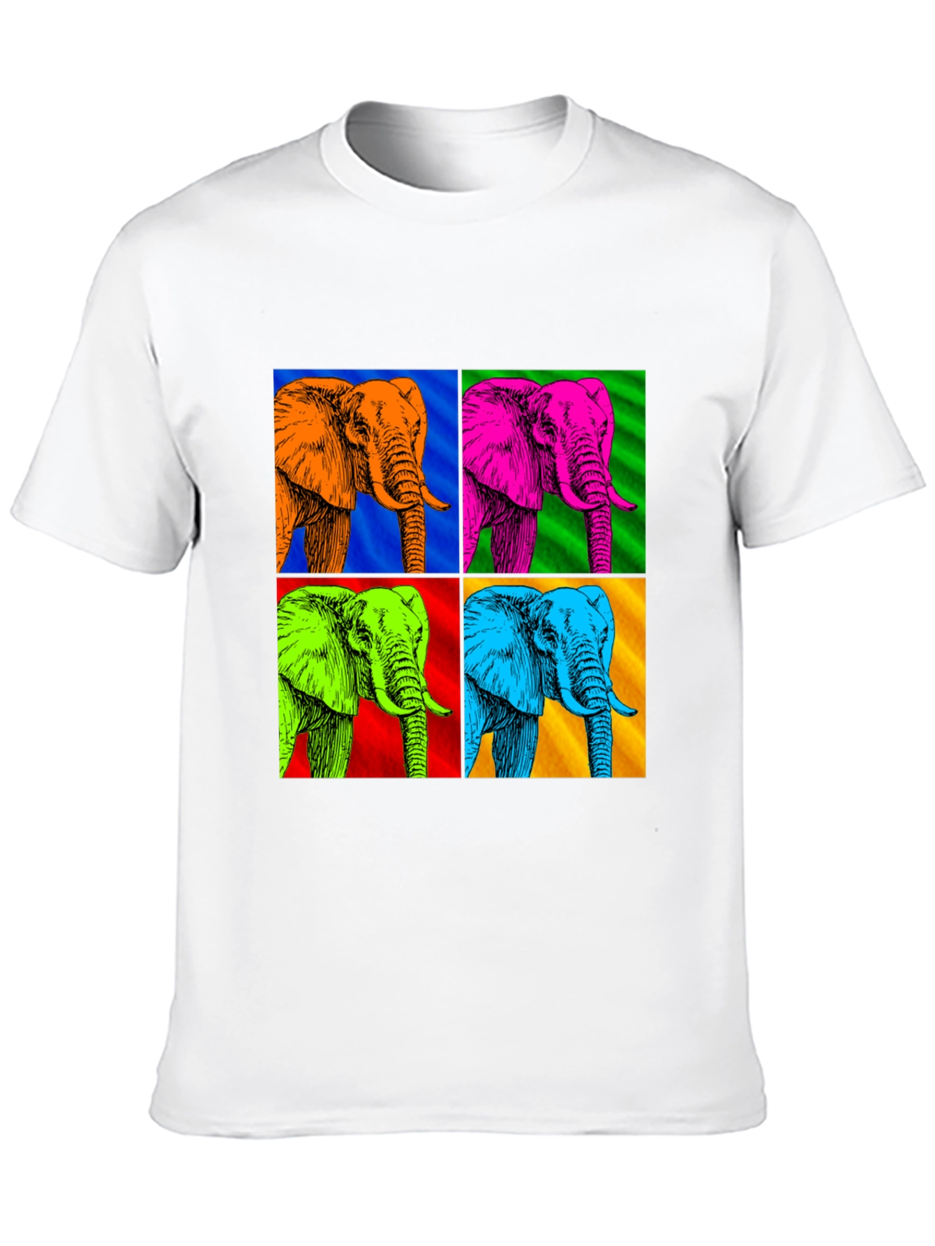 Camiseta Hombre Diseño Elefantes Pop Art