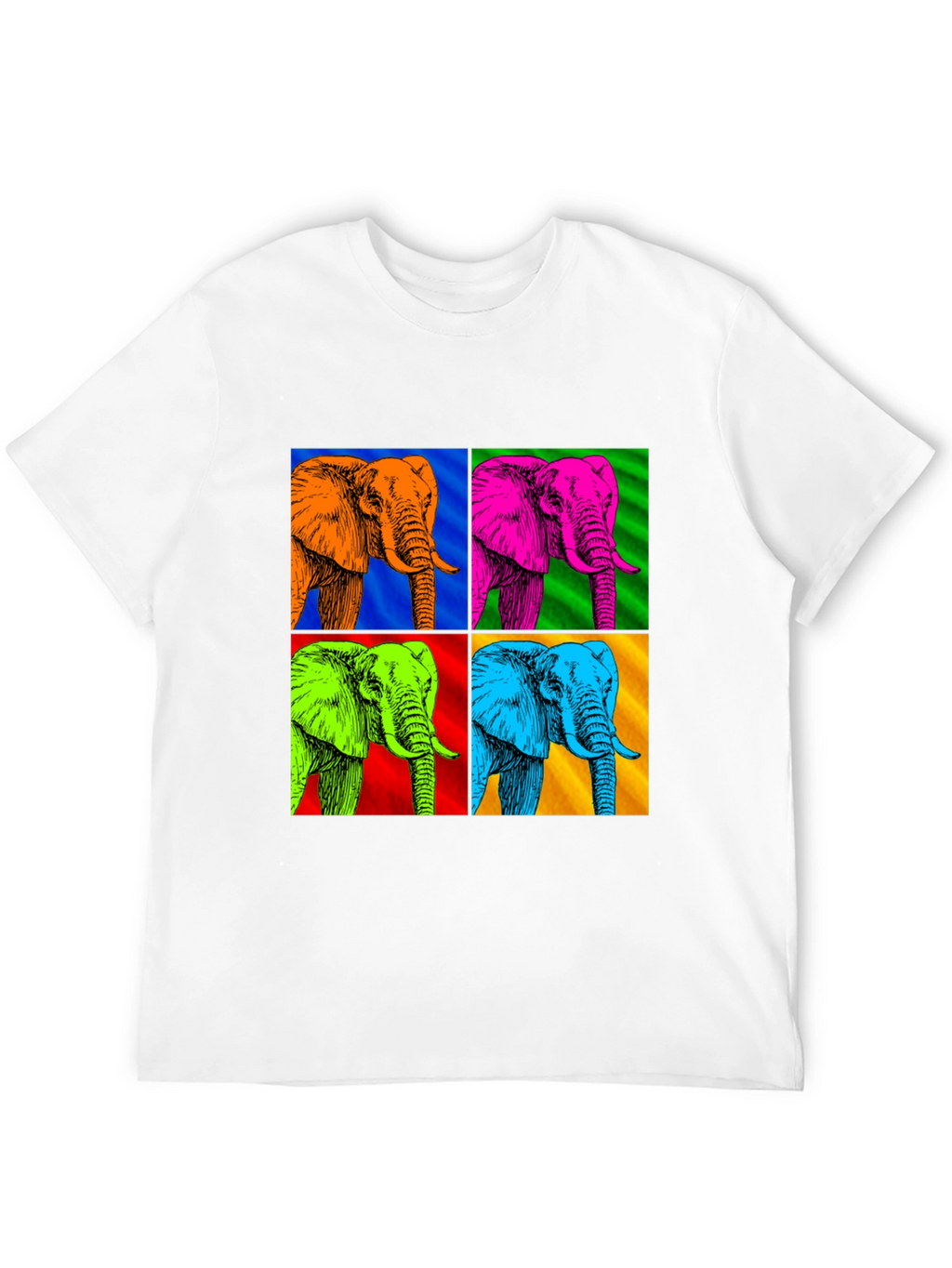 Camiseta Hombre Diseño Elefantes Pop Art