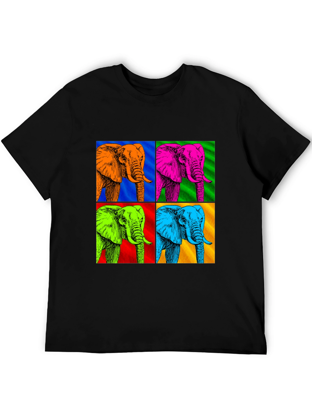 Camiseta Hombre Diseño Elefantes Pop Art
