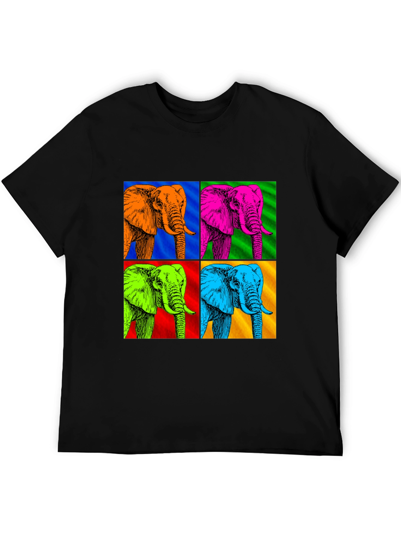 Camiseta Hombre Diseño Elefantes Pop Art