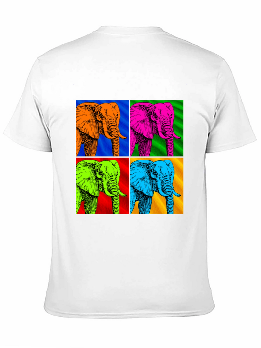 Camiseta Hombre Diseño Elefantes Pop Art