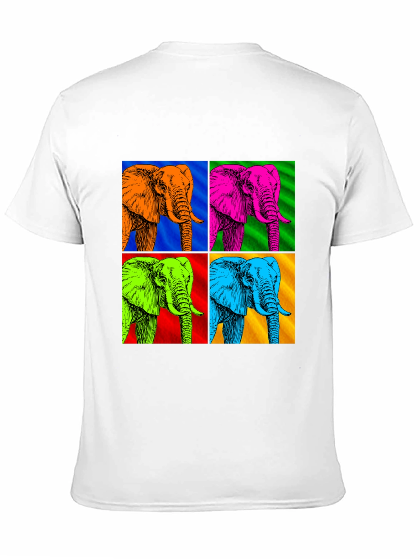 Camiseta Hombre Diseño Elefantes Pop Art