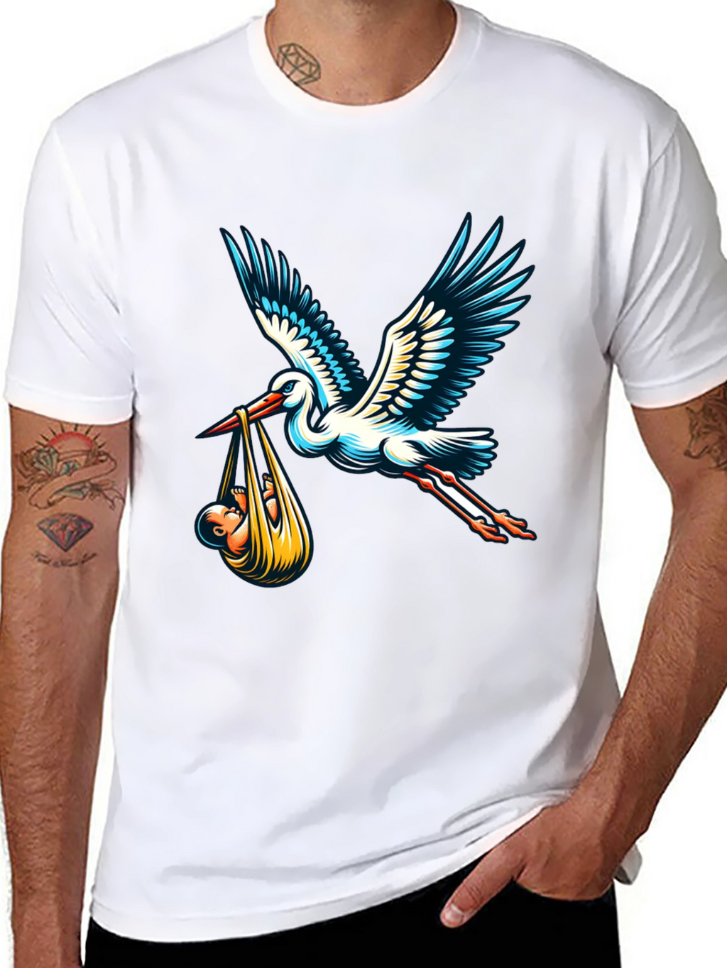 Camiseta Negra Cigüeña Bebé