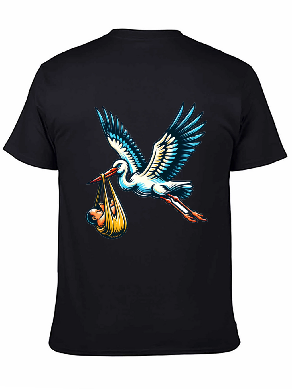 Camiseta Negra Cigüeña Bebé