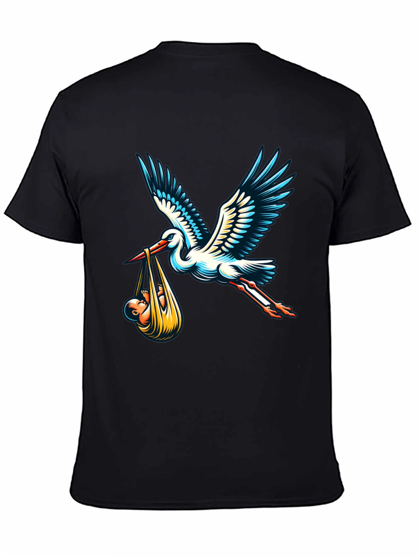 Camiseta Negra Cigüeña Bebé