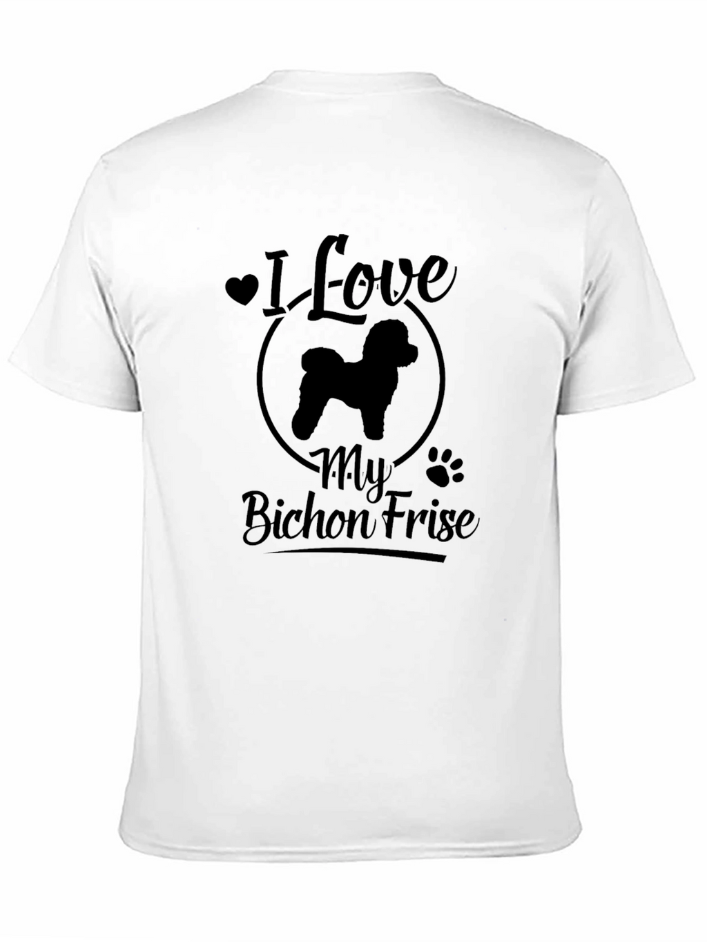 Camiseta Negra Amo a Mi Bichón Frisé