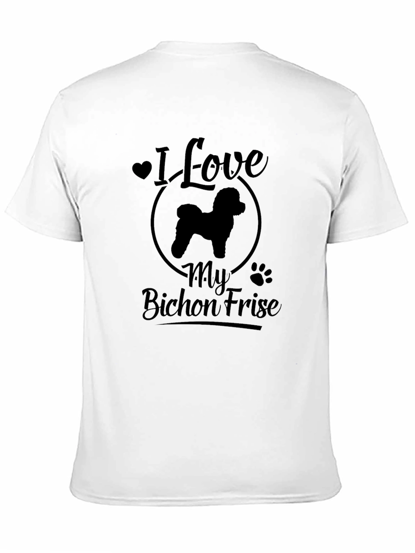 Camiseta Negra Amo a Mi Bichón Frisé