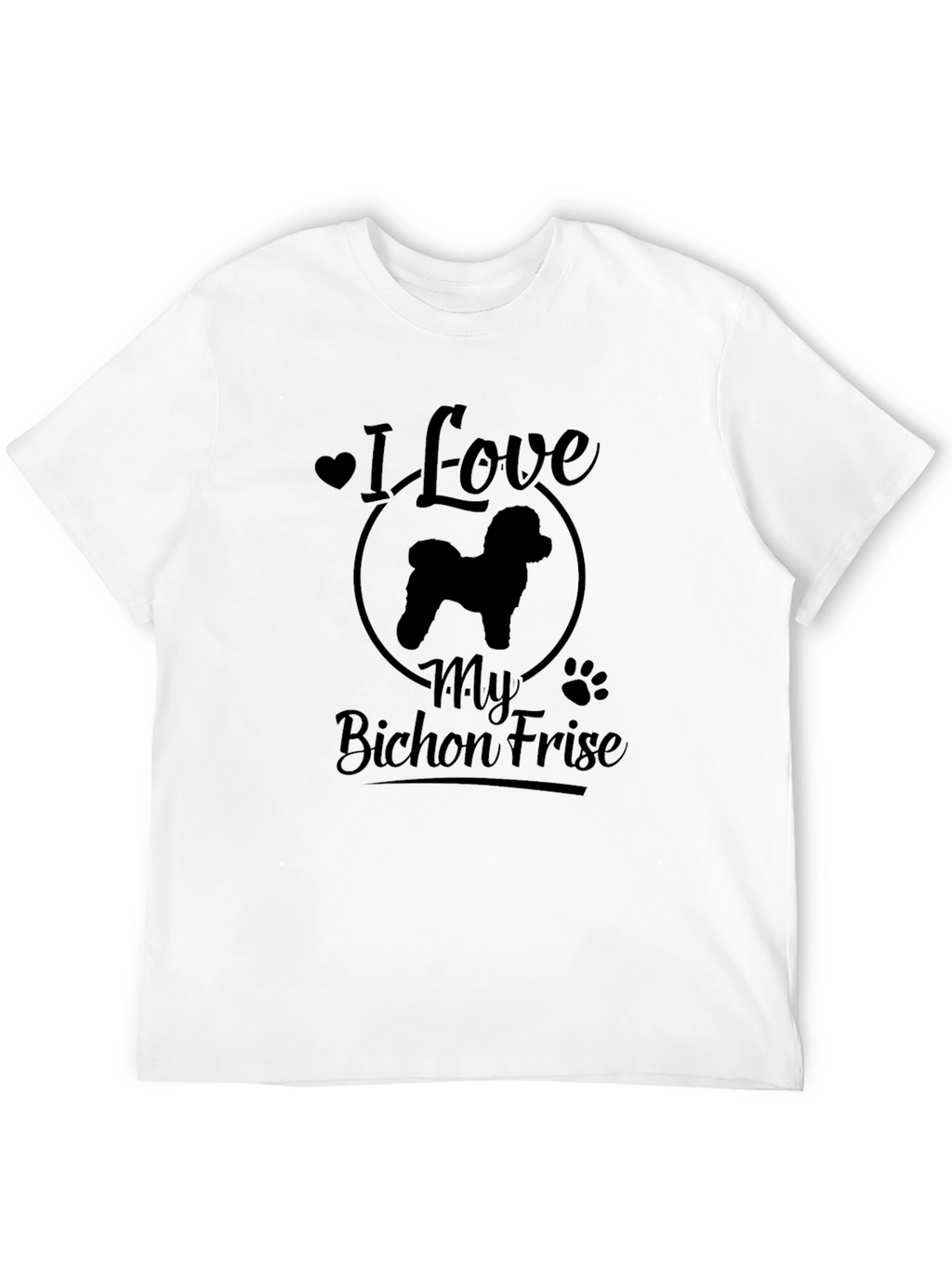 Camiseta Negra Amo a Mi Bichón Frisé