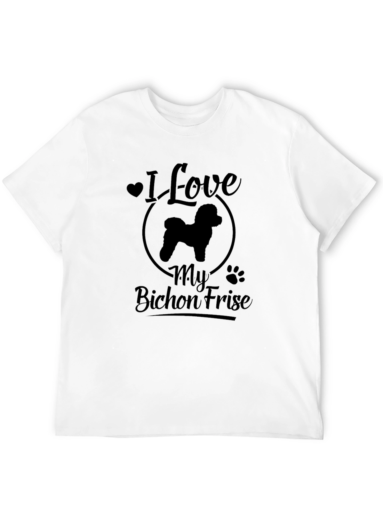 Camiseta Negra Amo a Mi Bichón Frisé