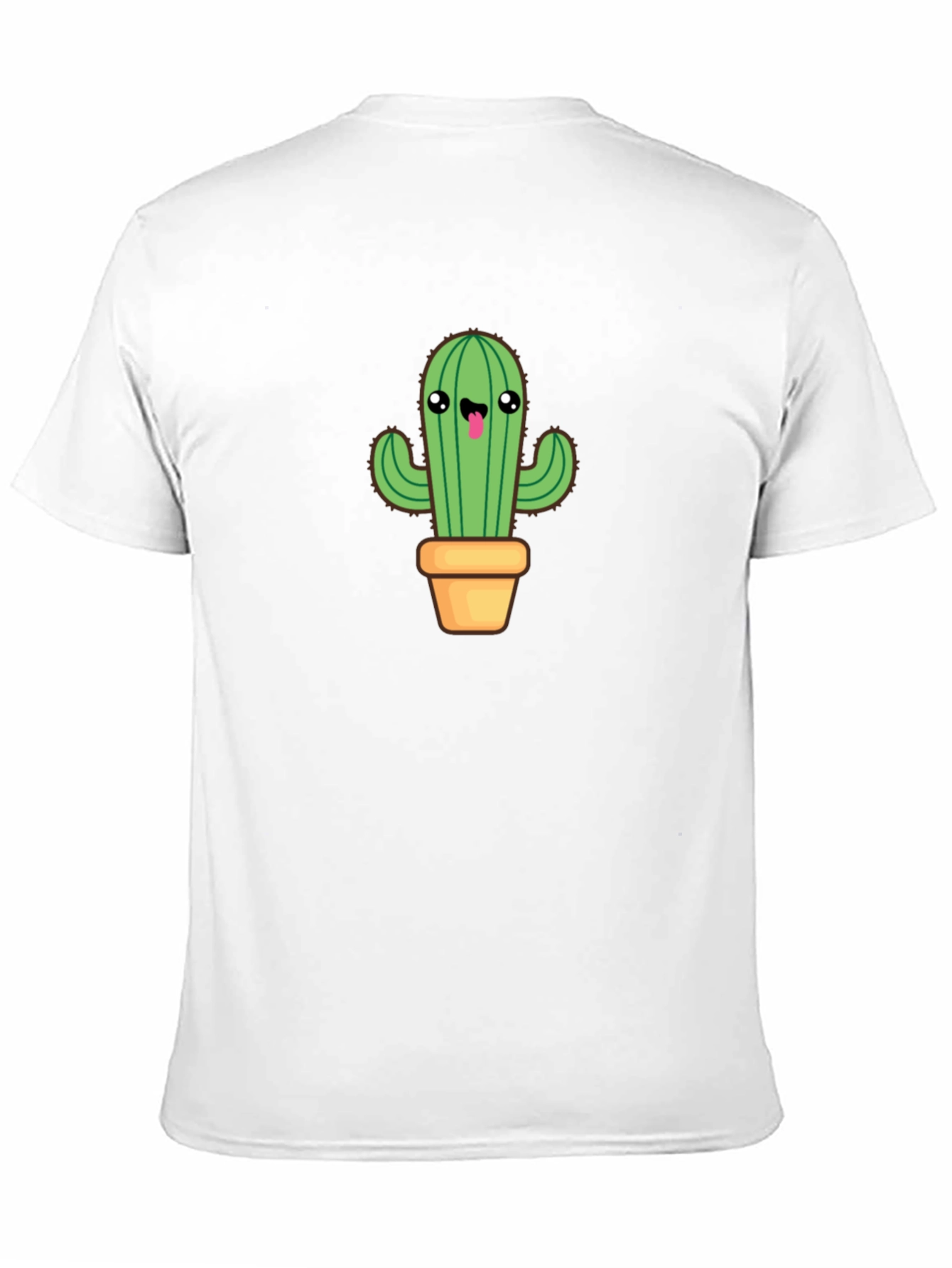 Camiseta Negra con Diseño de Cactus Kawaii