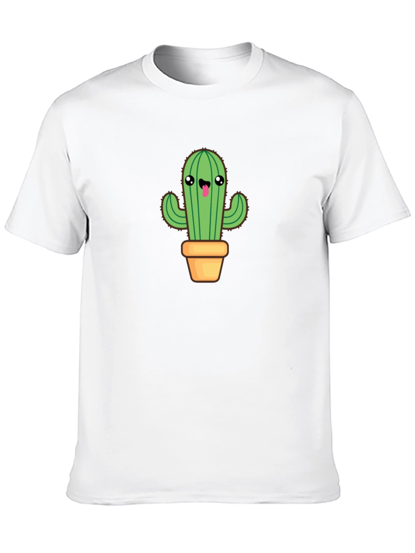 Camiseta Negra con Diseño de Cactus Kawaii