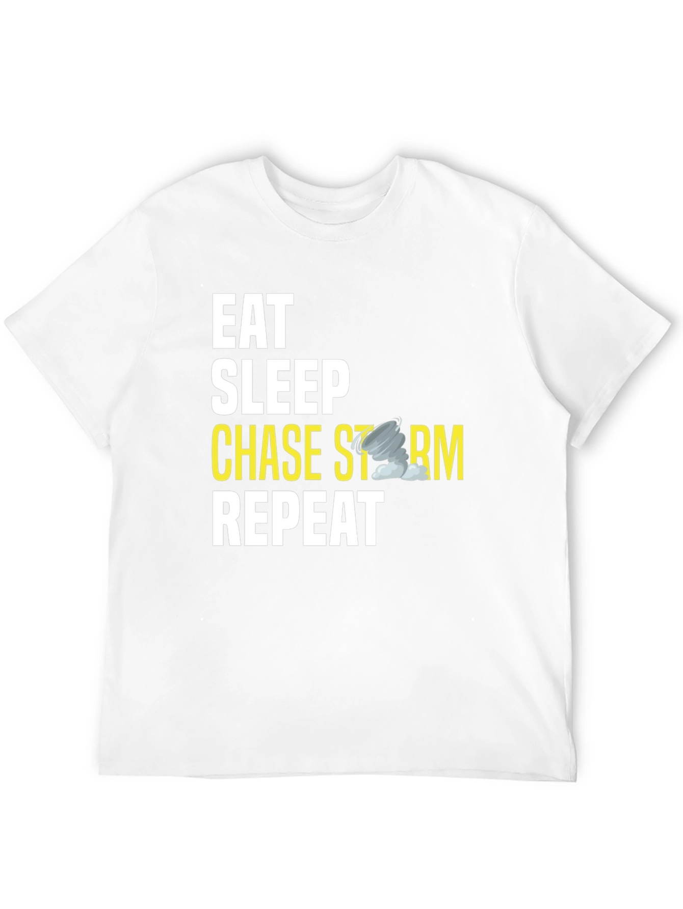 Camiseta Comer Dormir Perseguir Tormentas Repetir