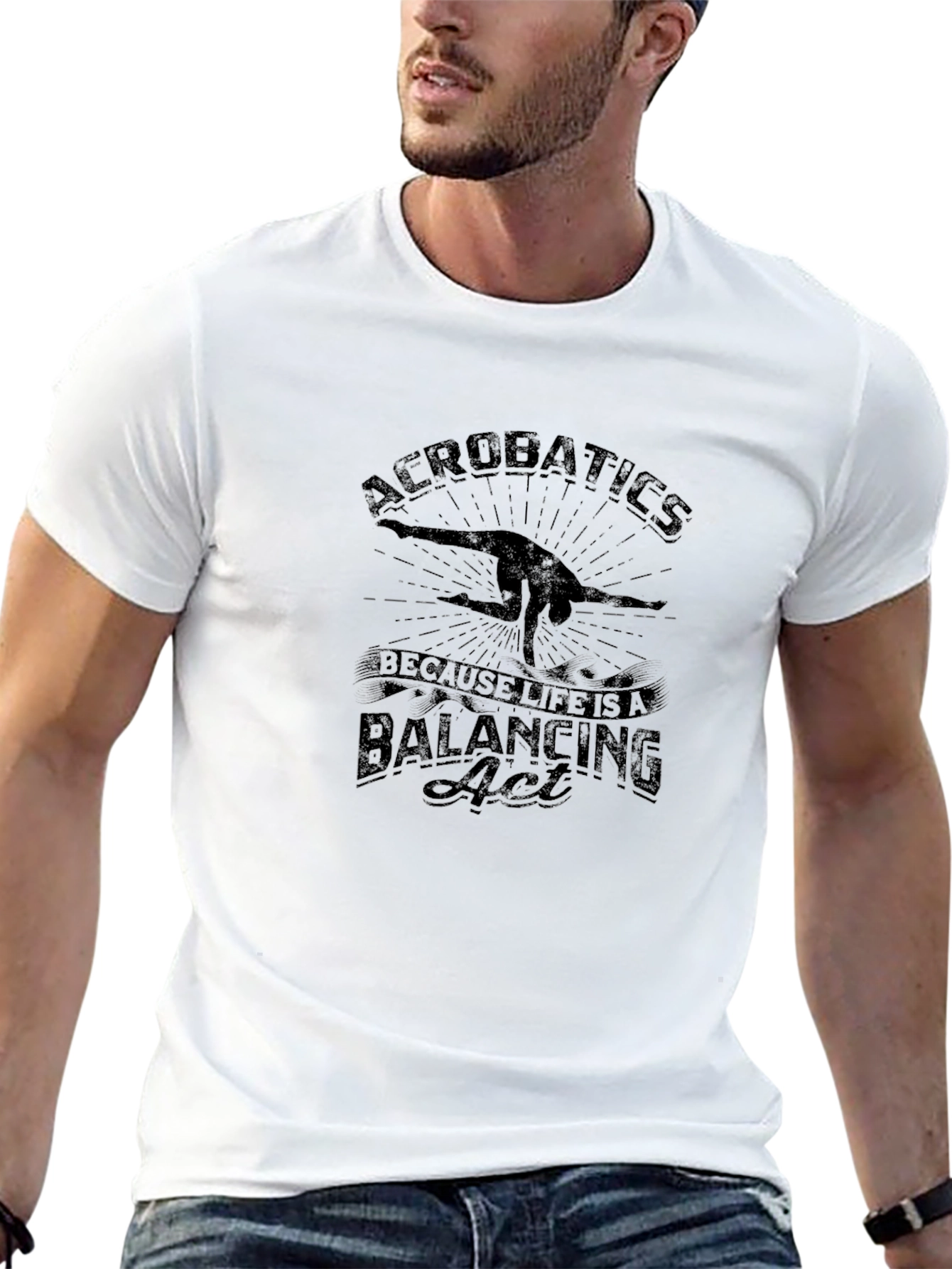 Camiseta Negra Acrobacias: Acto de Equilibrio