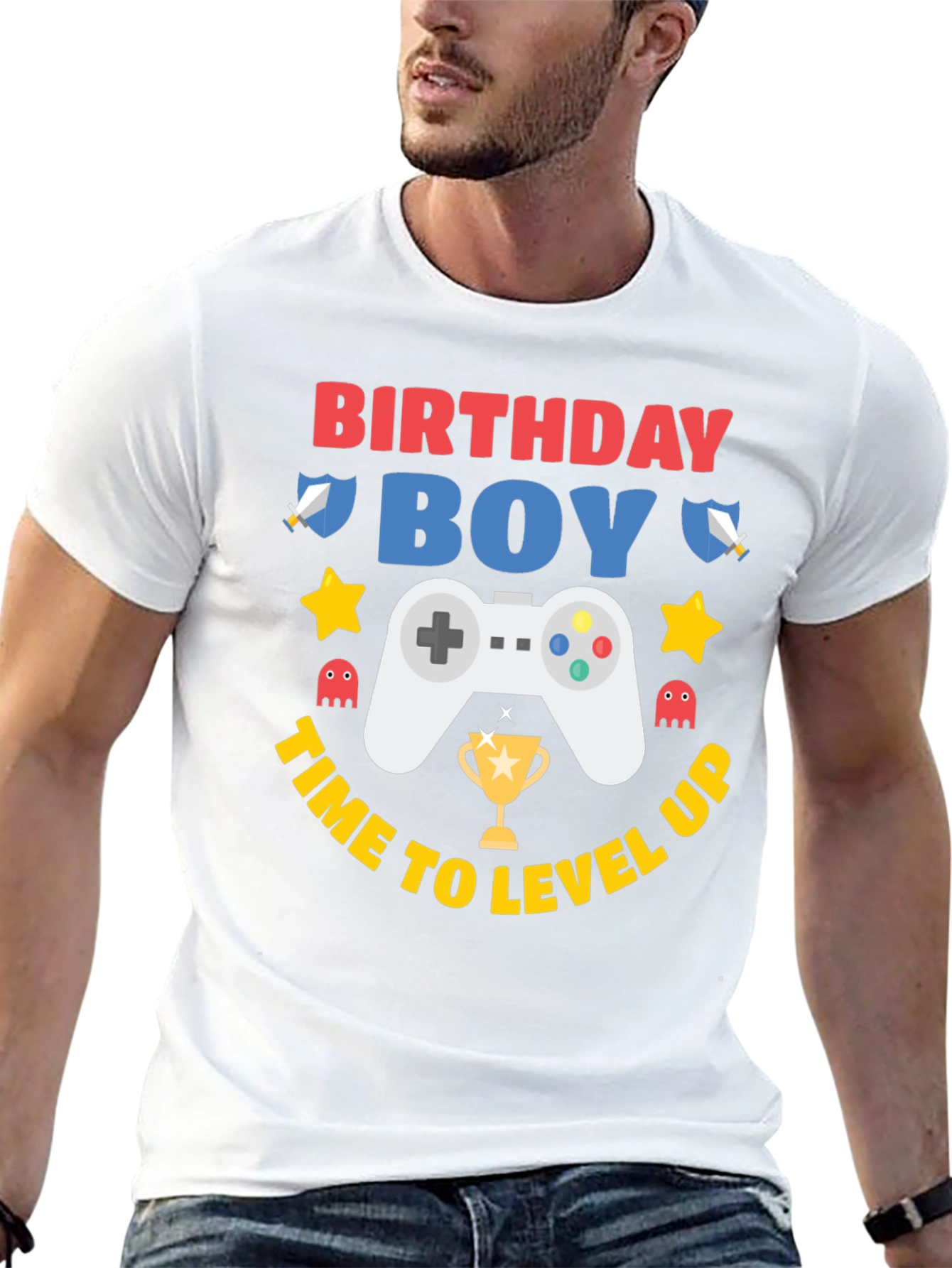 Camiseta Cumpleaños Niño Gamer - ¡Sube de Nivel!