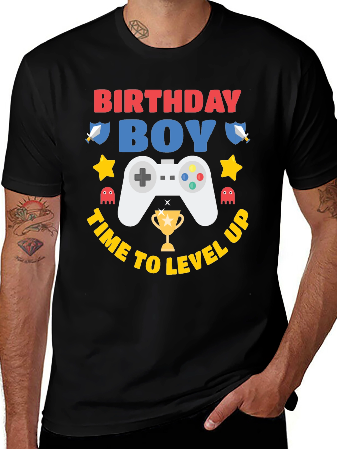 Camiseta Cumpleaños Niño Gamer - ¡Sube de Nivel!