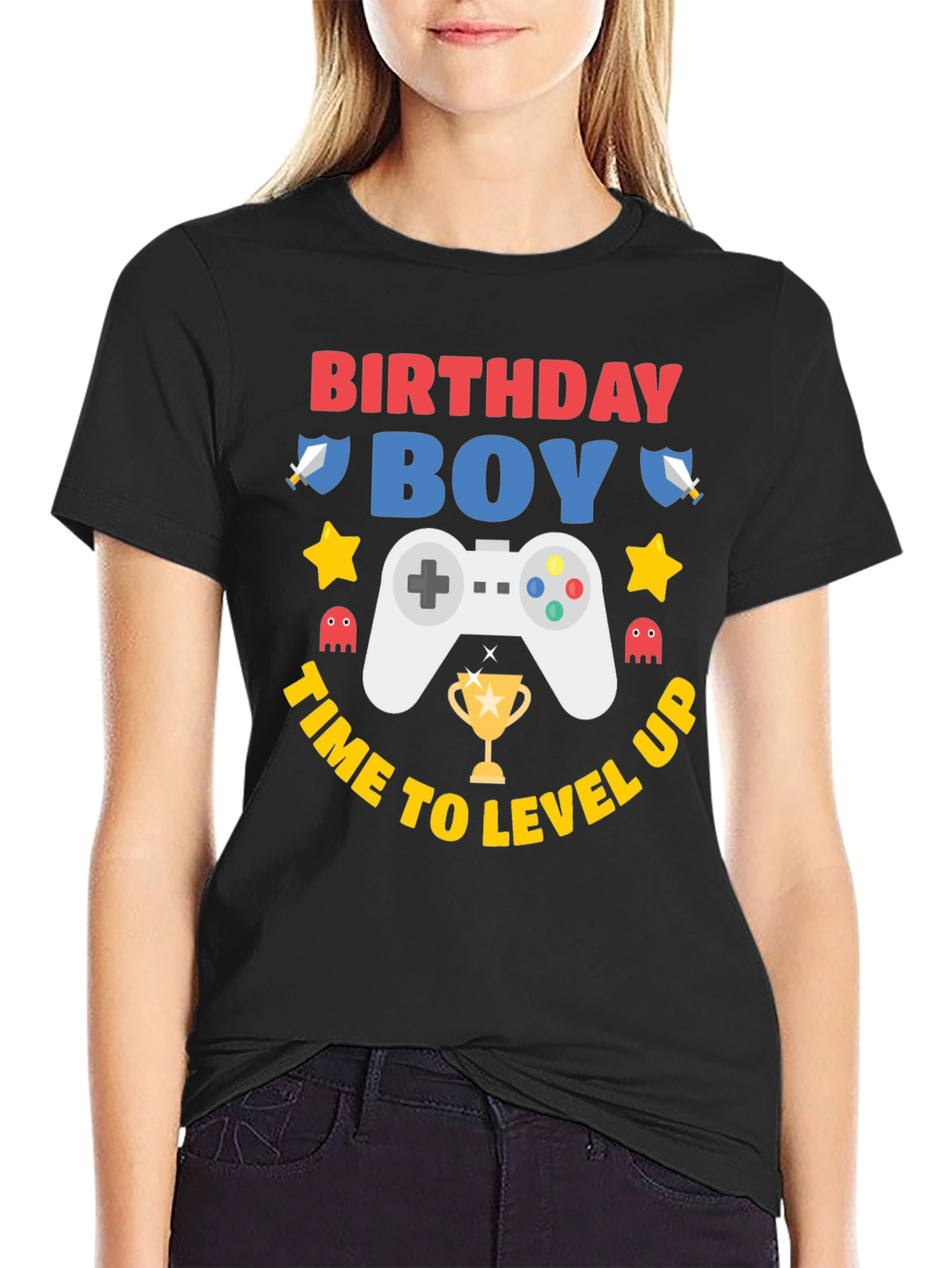 Camiseta Cumpleaños Niño Gamer - ¡Sube de Nivel!