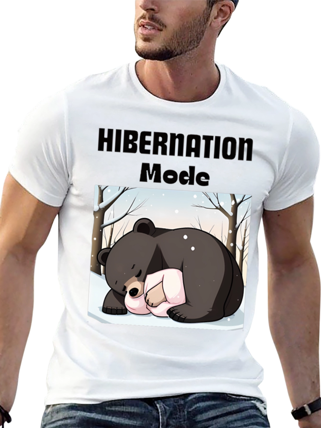 Camiseta Hombre: Modo Hibernación Oso Dormilón