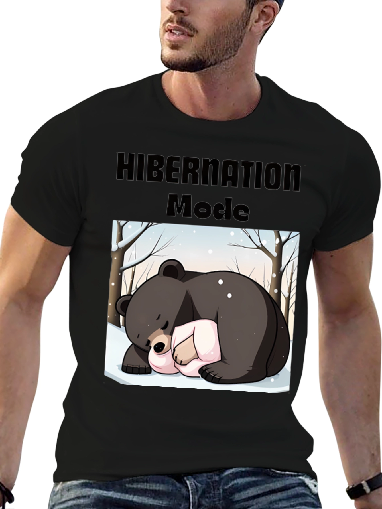 Camiseta Hombre: Modo Hibernación Oso Dormilón