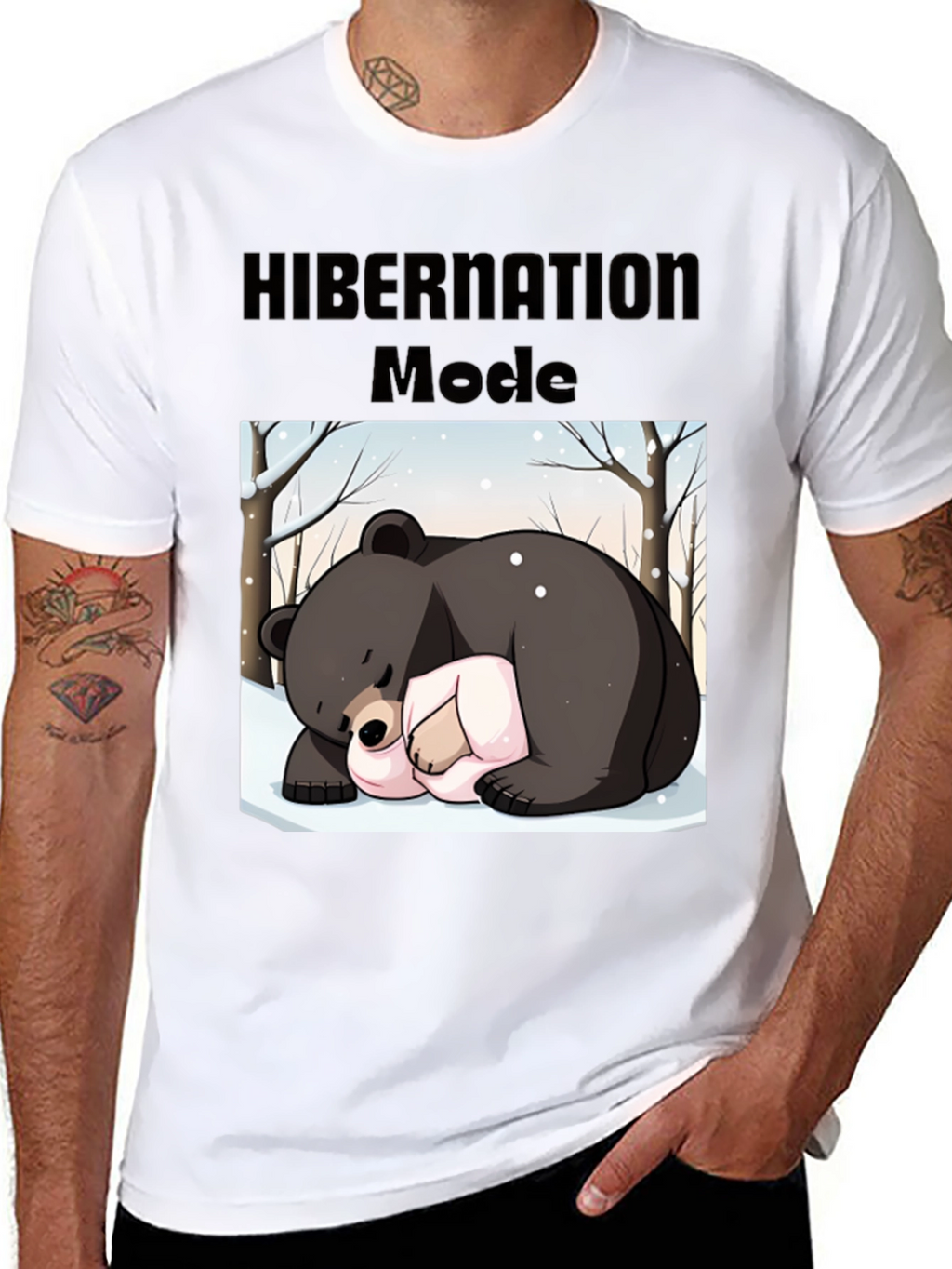 Camiseta Hombre: Modo Hibernación Oso Dormilón
