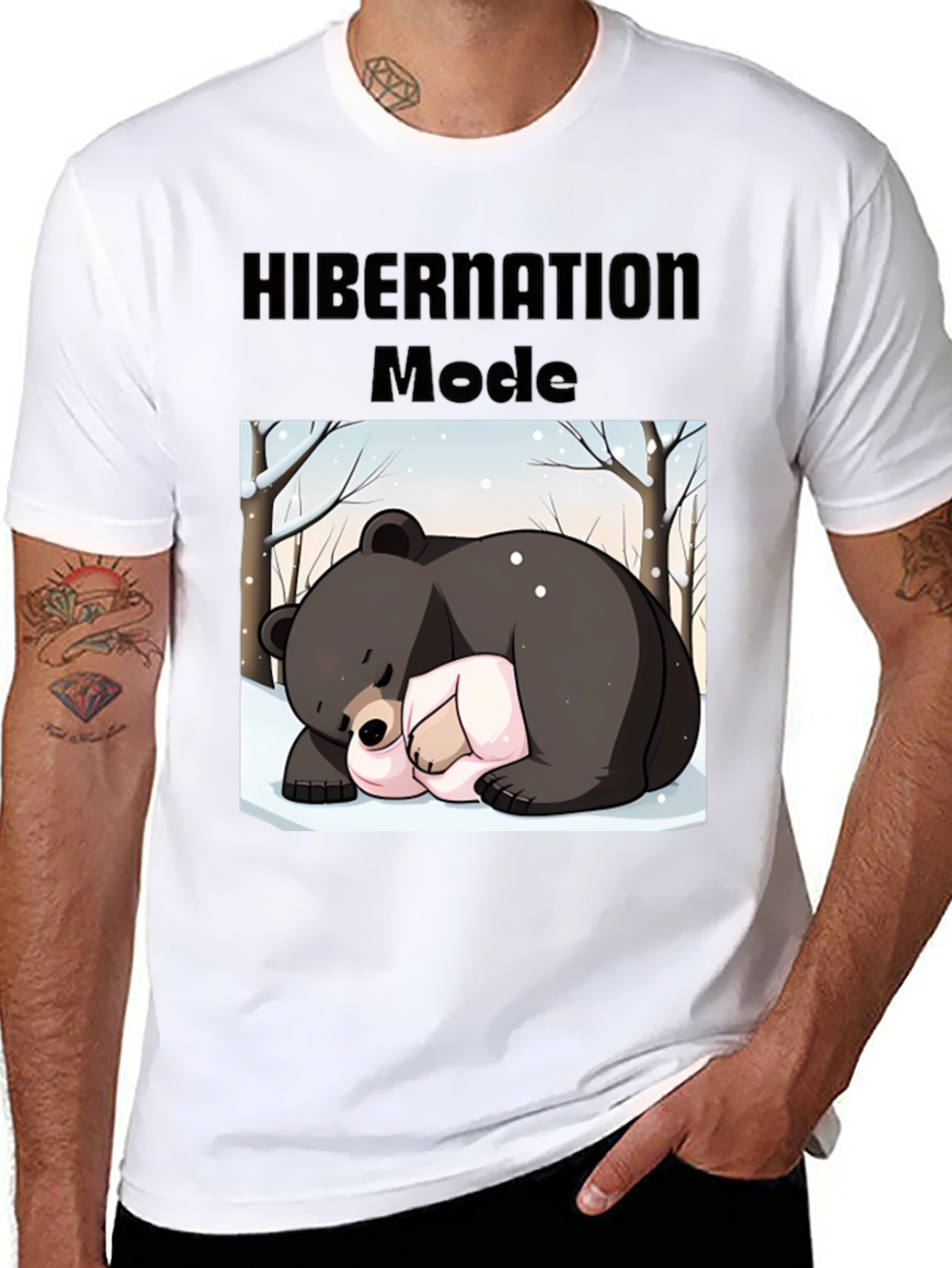 Camiseta Hombre: Modo Hibernación Oso Dormilón