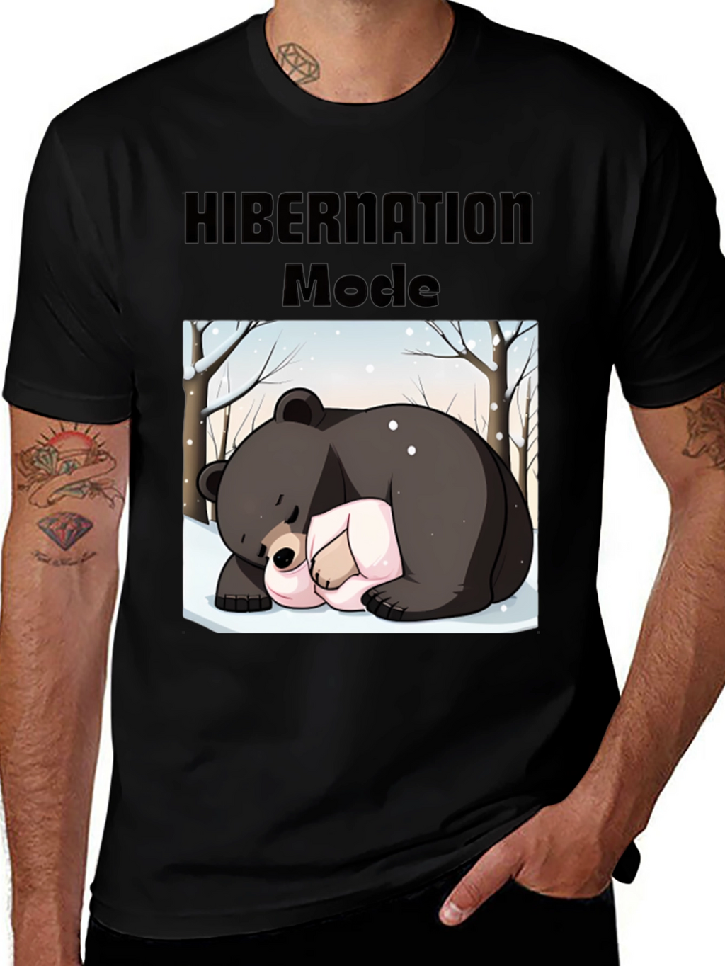 Camiseta Hombre: Modo Hibernación Oso Dormilón
