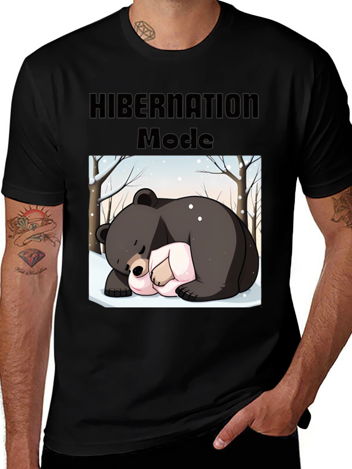 Camiseta Hombre: Modo Hibernación Oso Dormilón