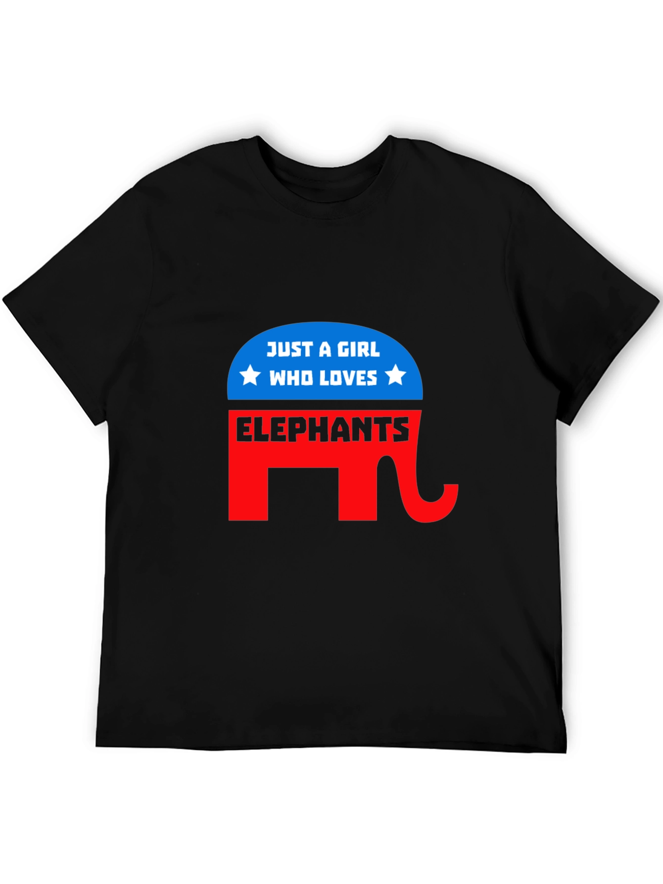 Camiseta Negra con Diseño de Elefante para Chica