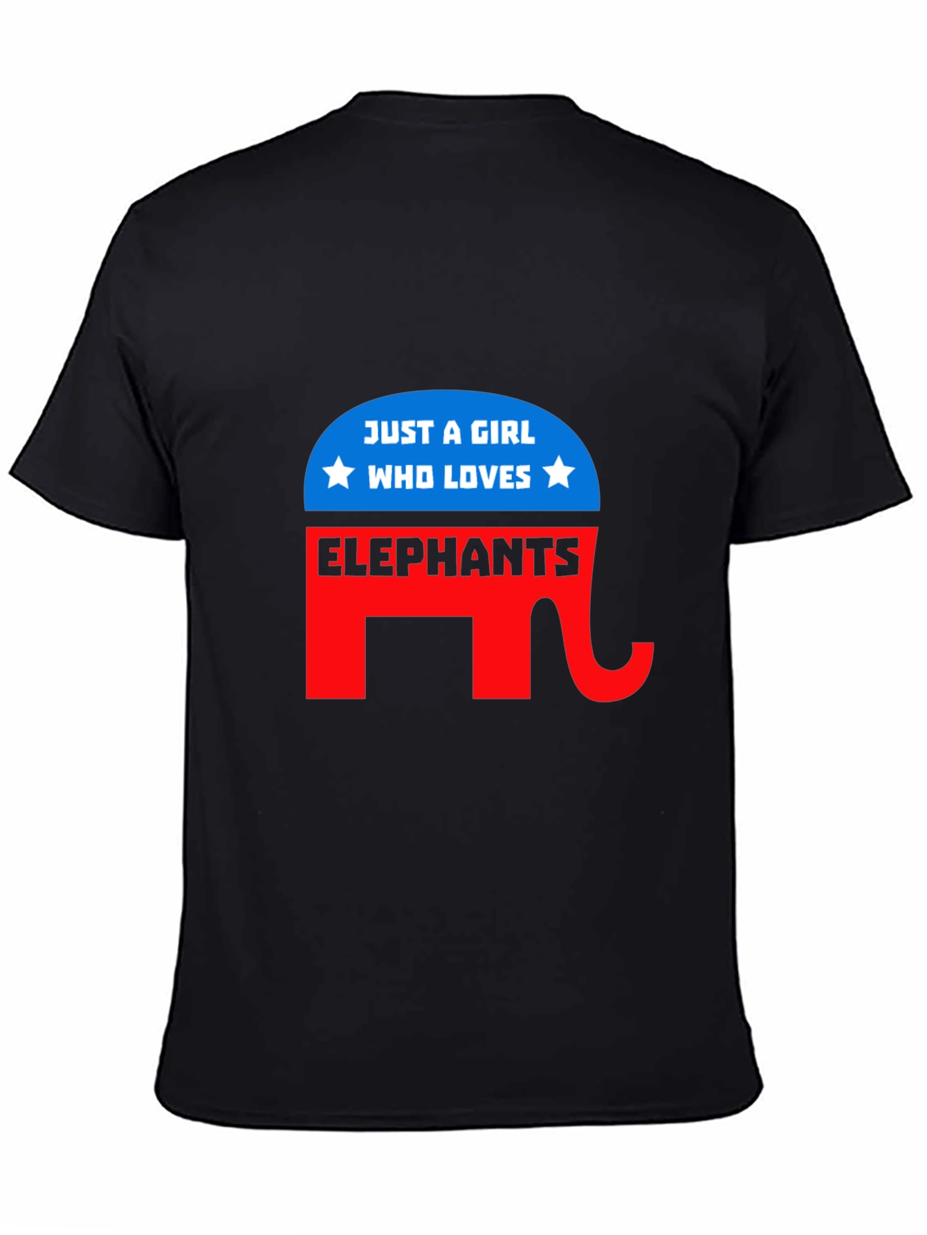 Camiseta Negra con Diseño de Elefante para Chica