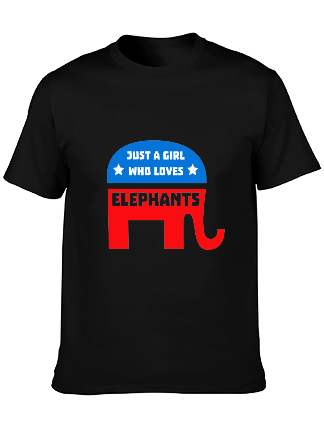 Camiseta Negra con Diseño de Elefante para Chica