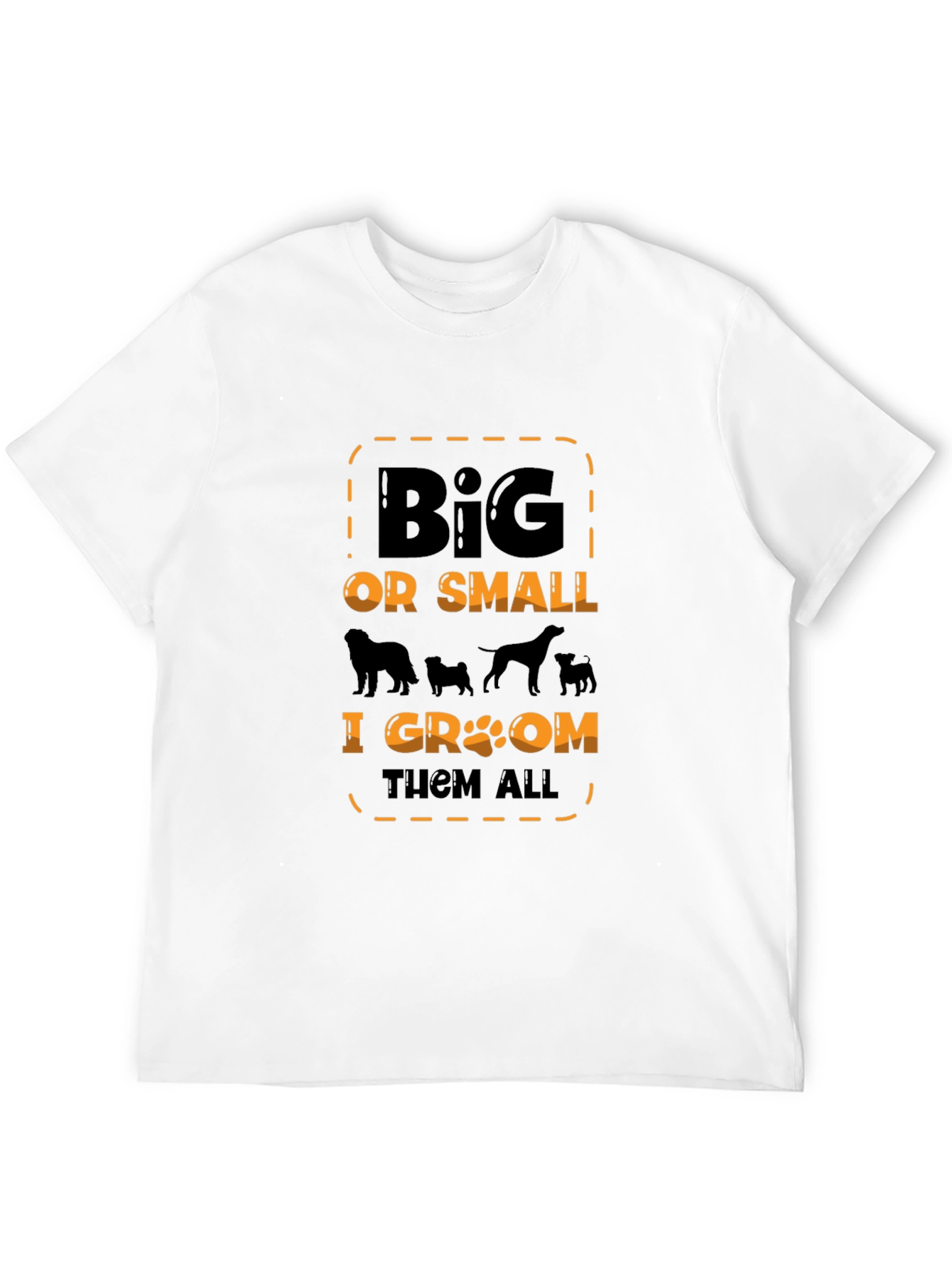 Camiseta Negra con Diseño de Mascotas Big or Small